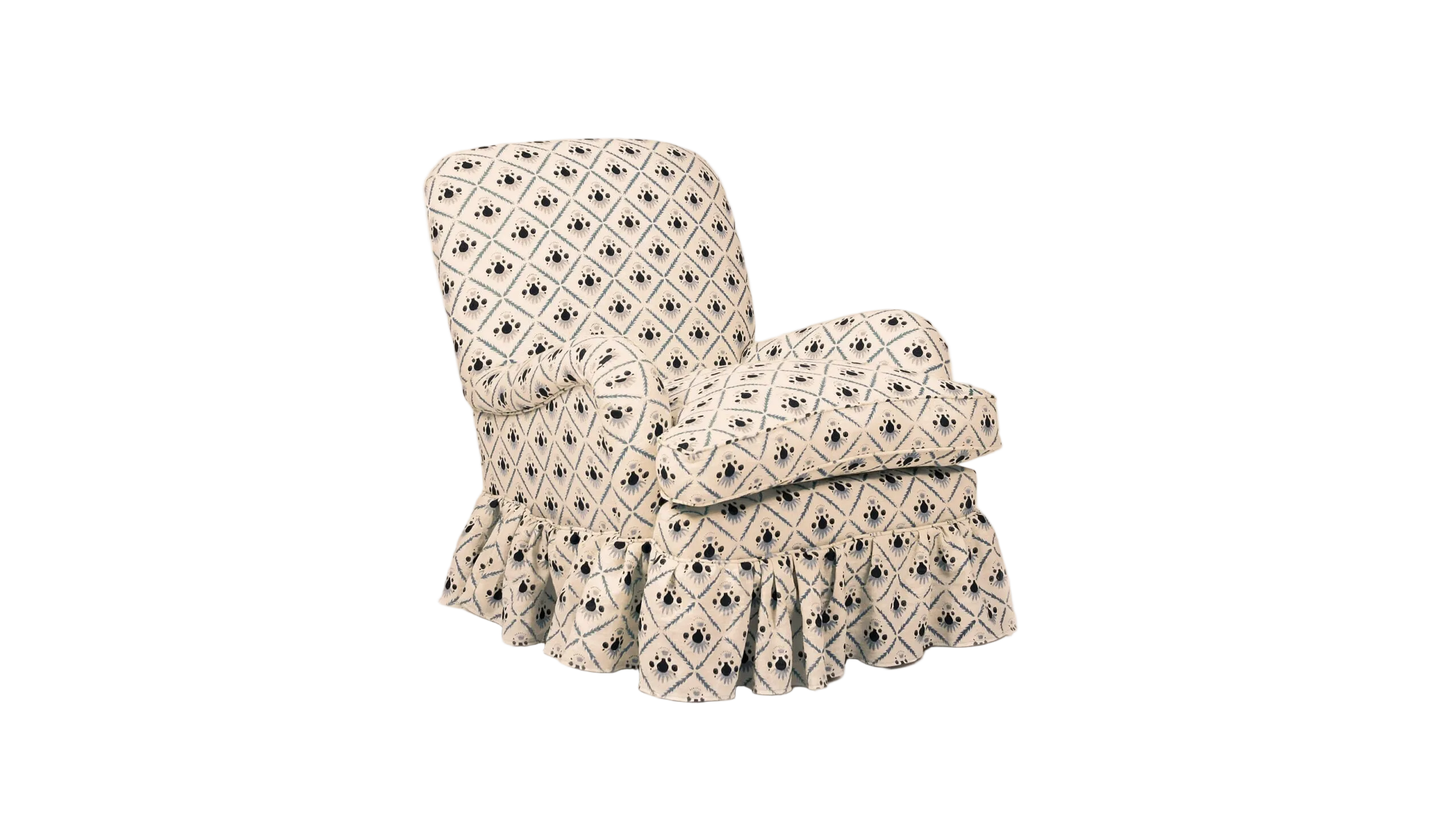 Sofia Armchair, Oxford Blue, Skirt