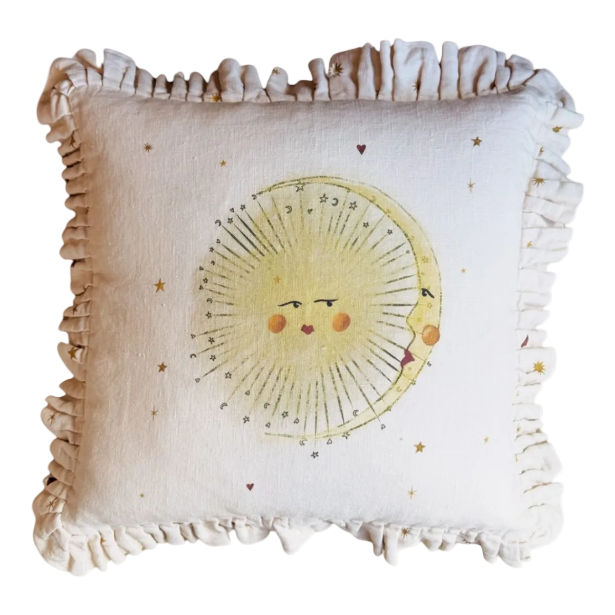 Linen ruffled cushion cover Astral Weeks