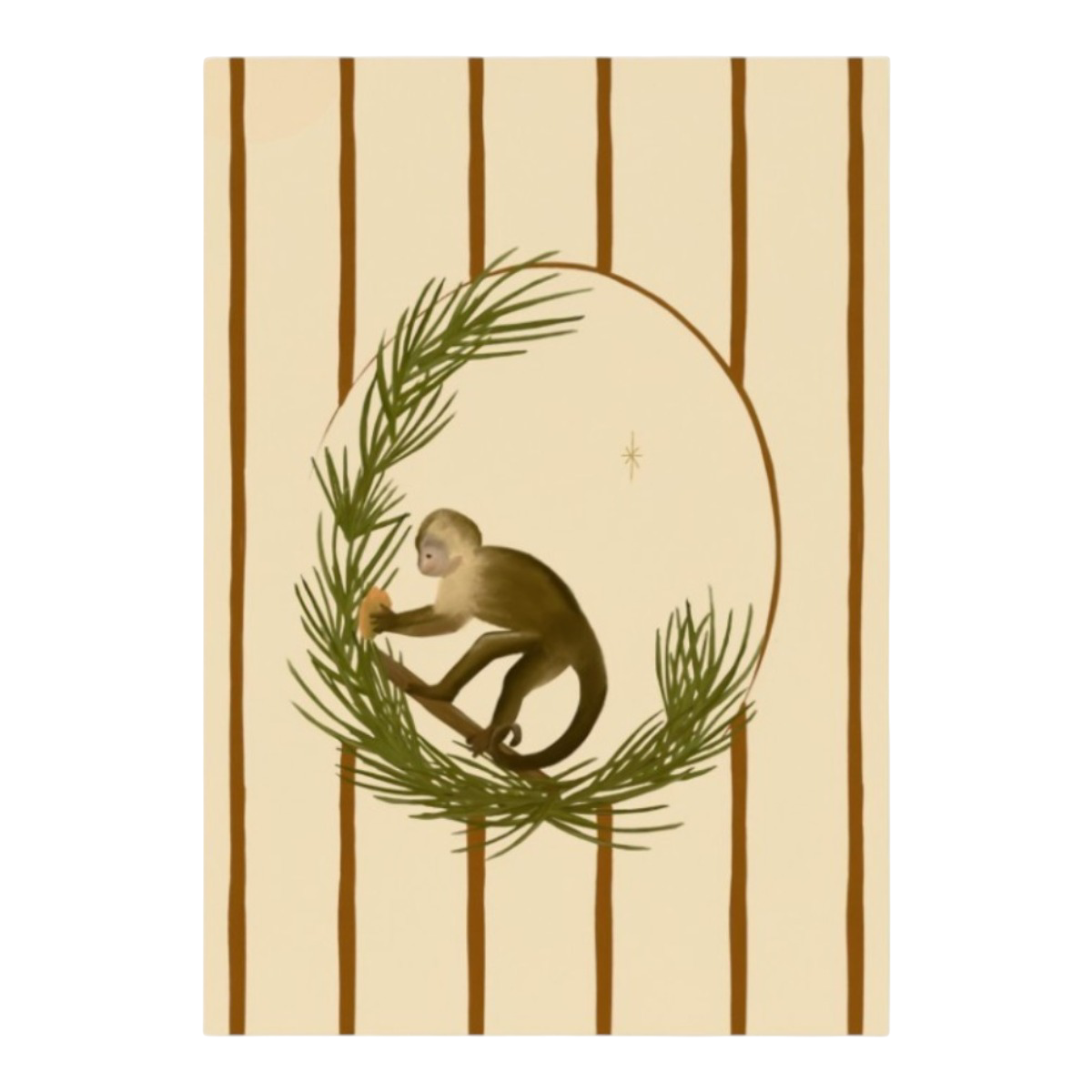 Capuchin eating a Mango Art Print