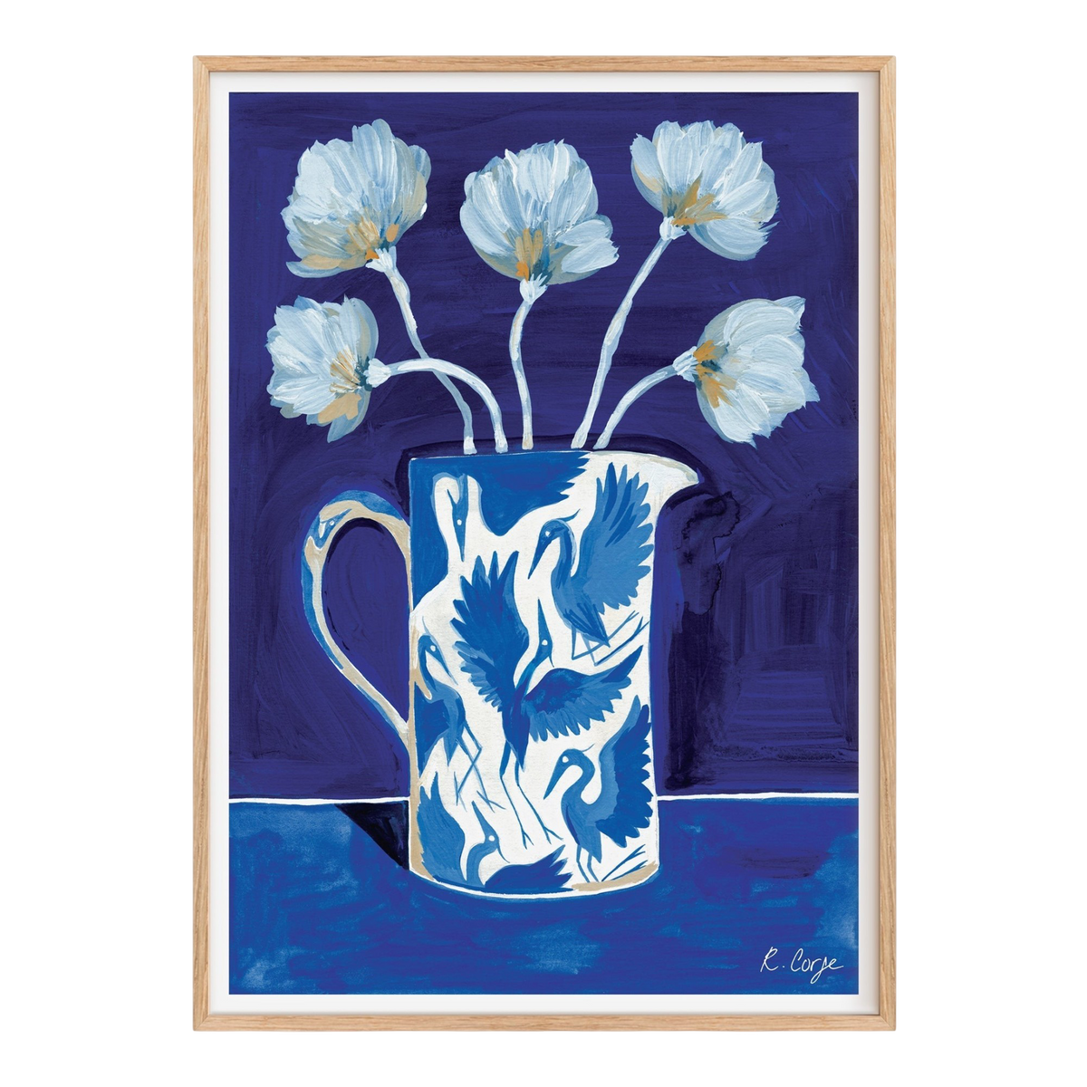Blue Herons Jug Art Print