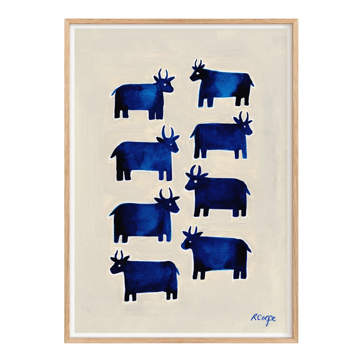 Blue Cows Art Print