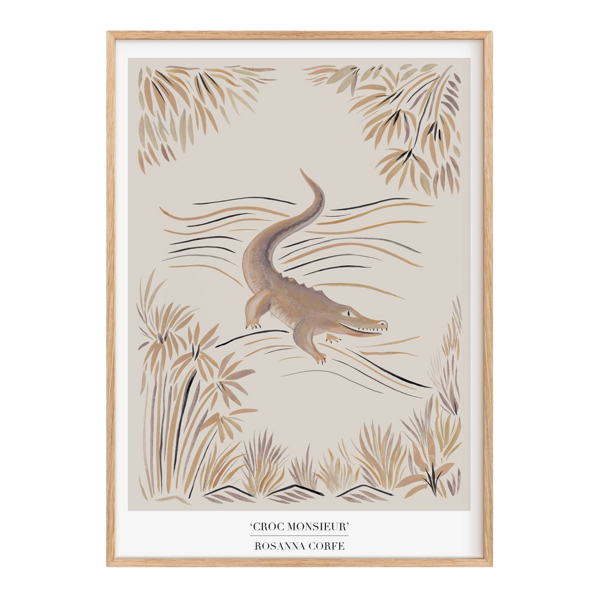 Croc Monsieur Beige Crocodile Art Print
