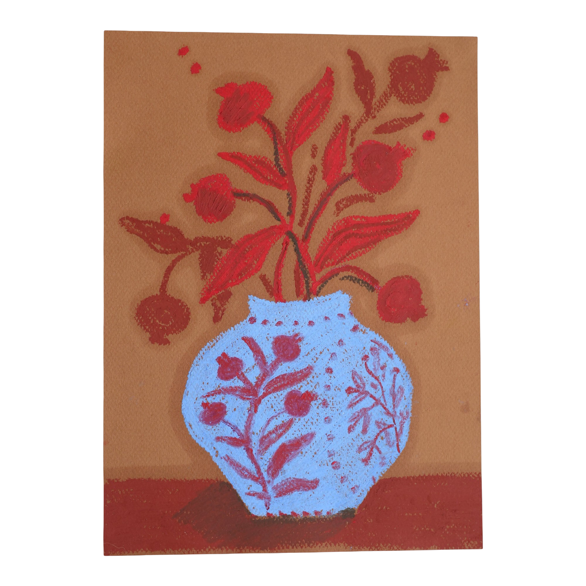 Blue Pomegranate Vase II