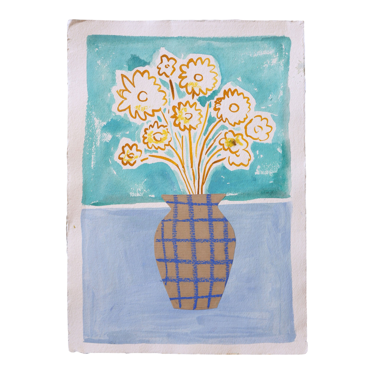 Blue Check Vase