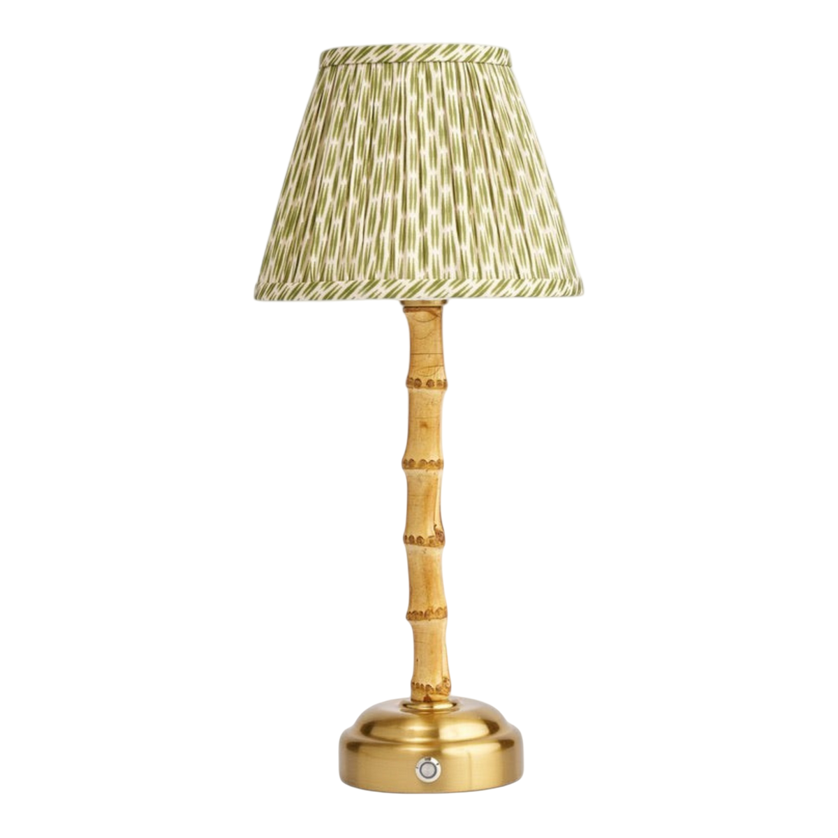 Bamboo Table Lamp with Green Patola Lampshade