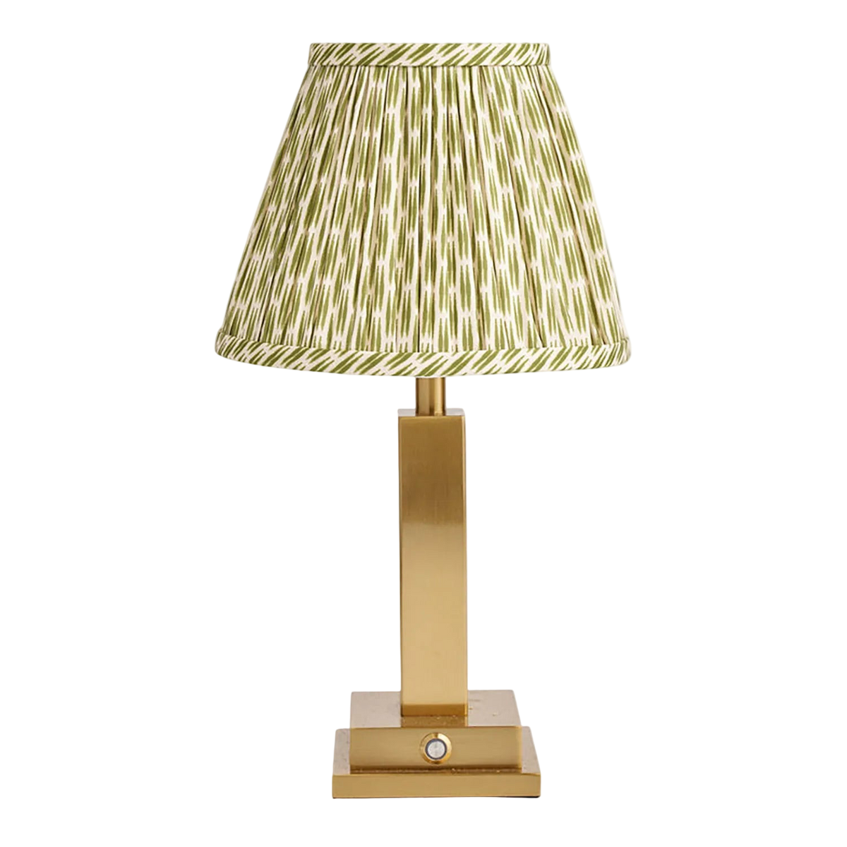 Allegra Rechargeable Table Lamp with Green Patola Lampshade