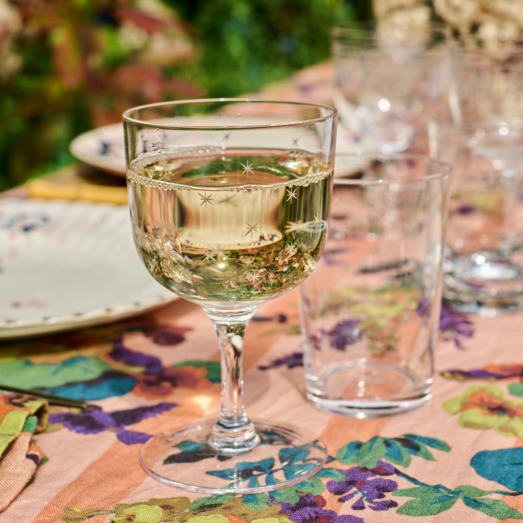 Daphne Wine Glasses with Stars Design