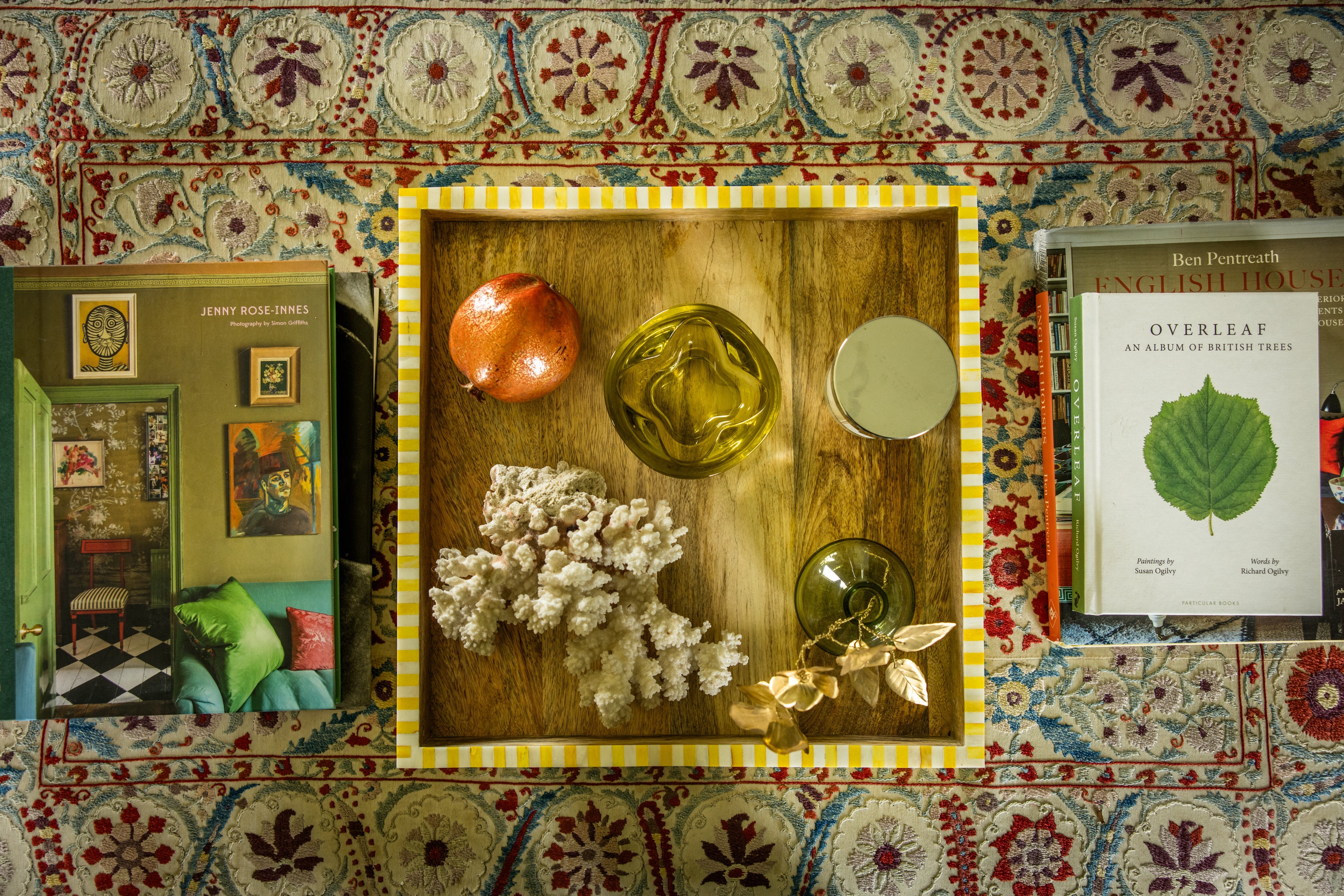 Square Inlay Tray | Large | Yellow | Striped