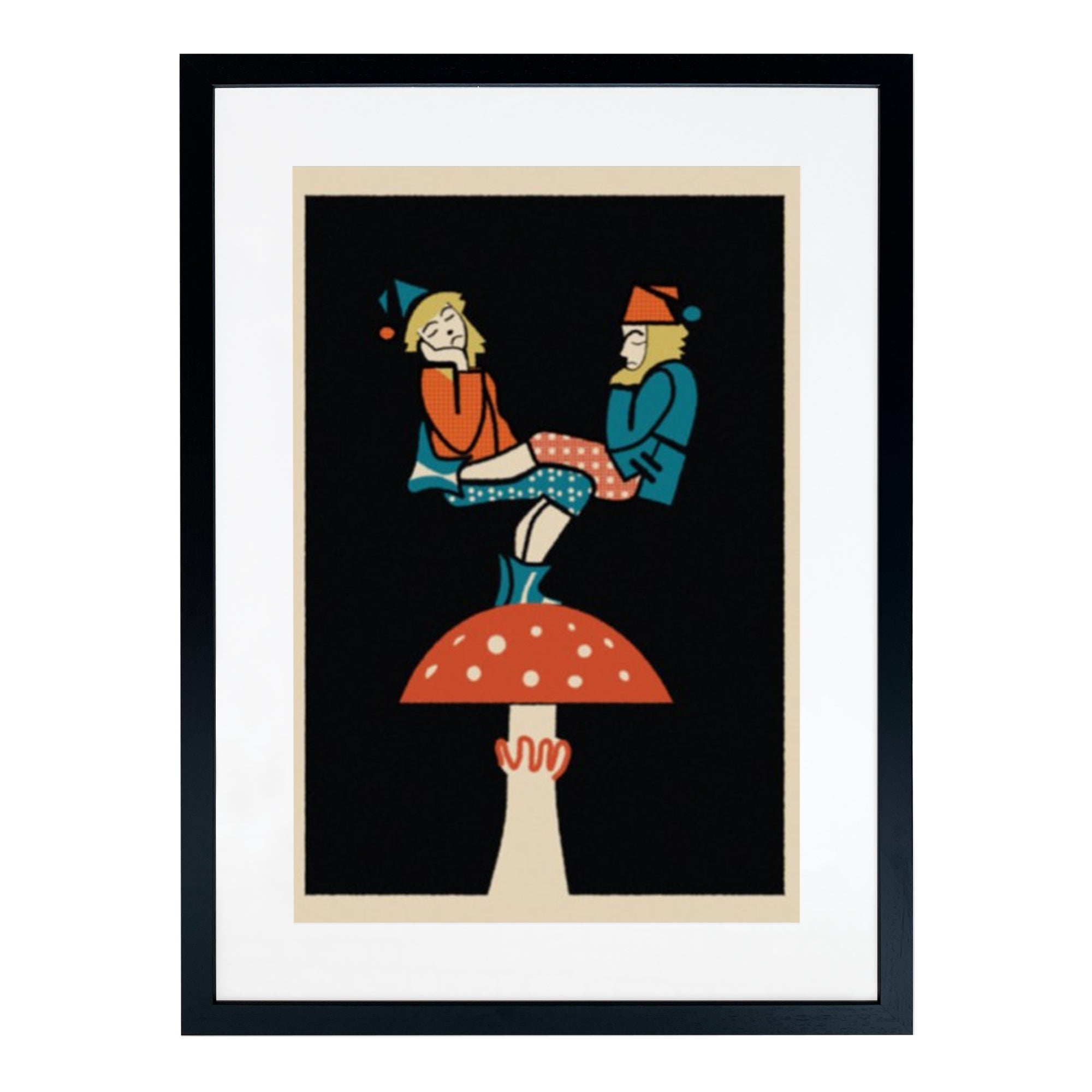 Toadstool Framed Matchbox Label Print