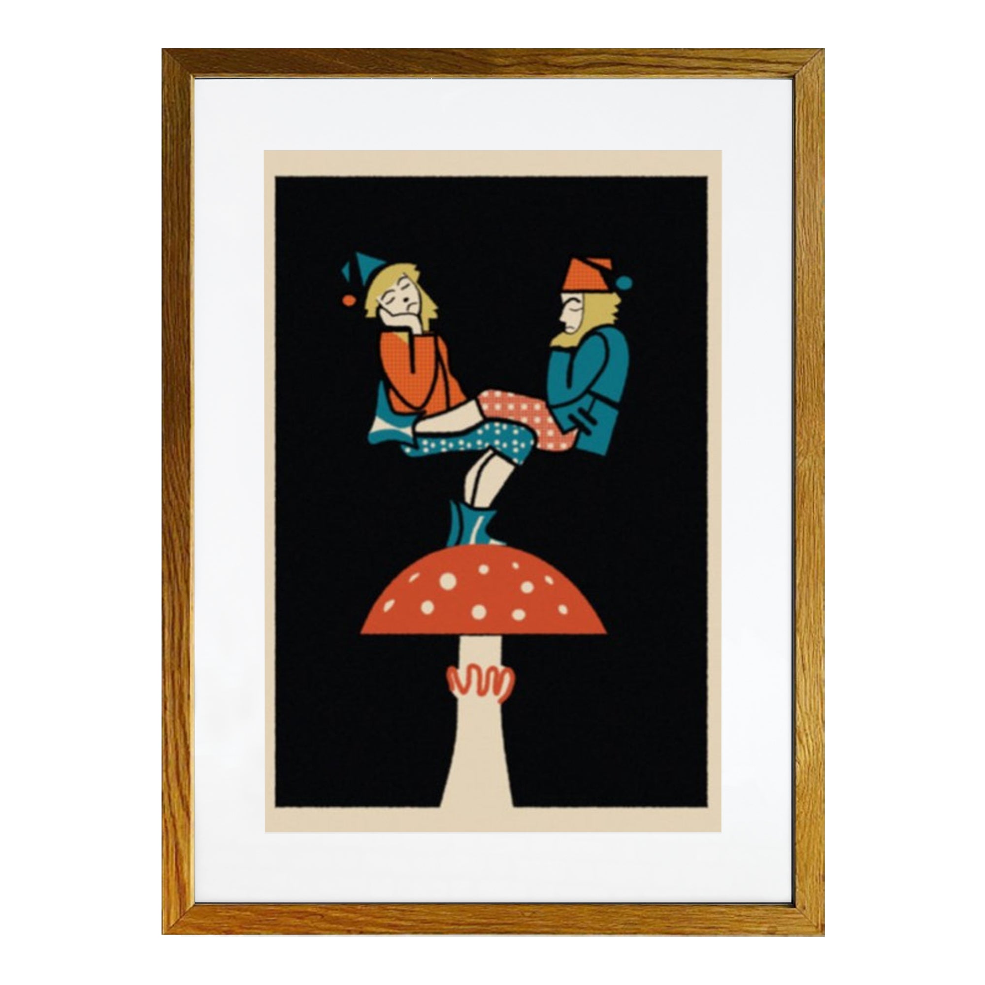 Toadstool Framed Matchbox Label Print