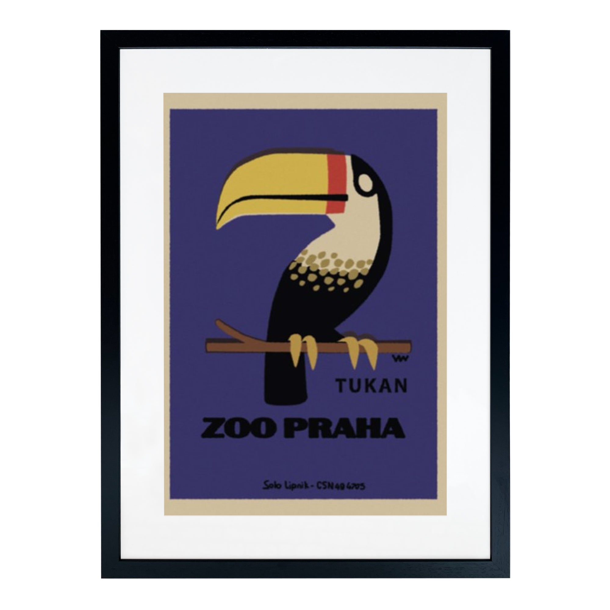 Toucan Framed Matchbox Label Print