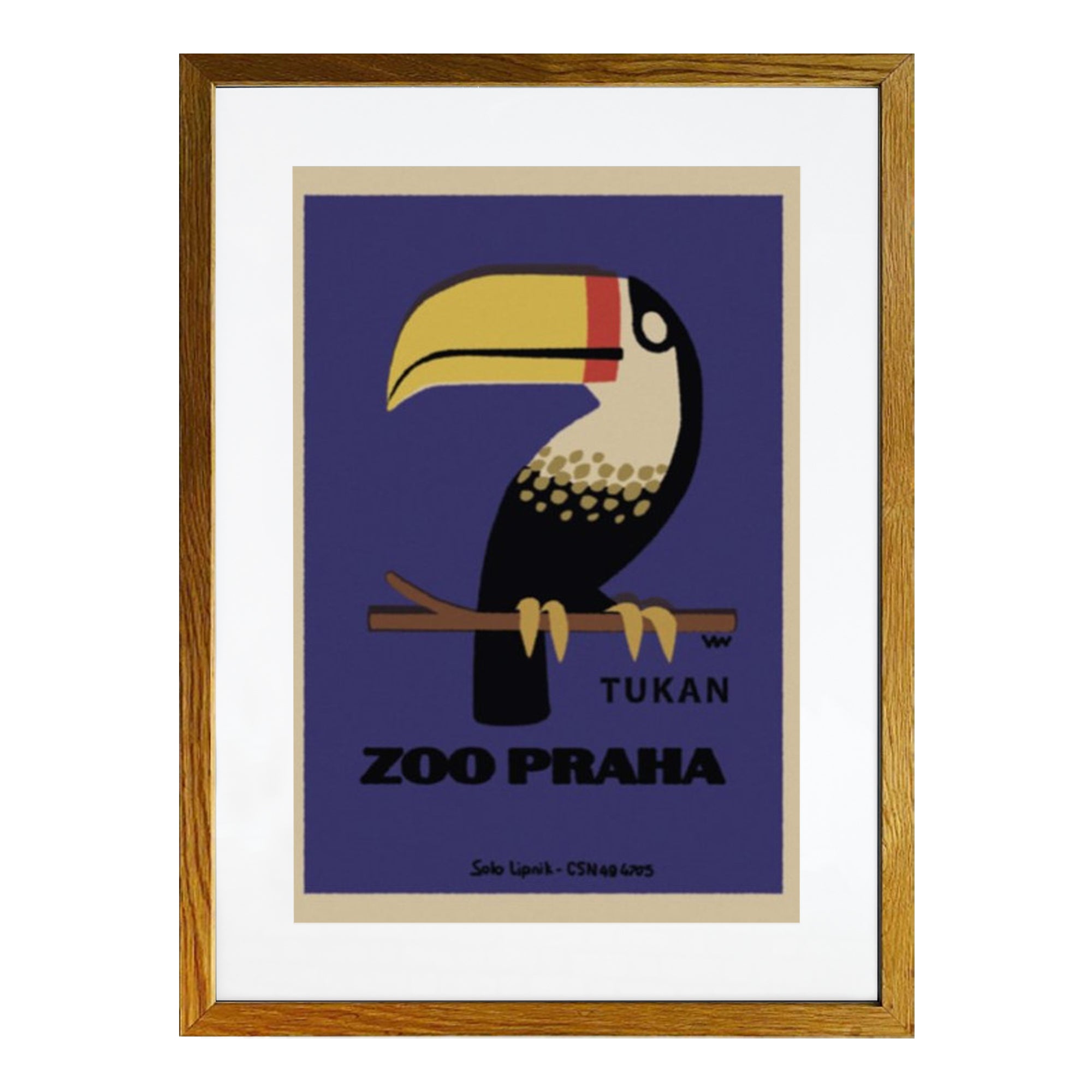 Toucan Framed Matchbox Label Print