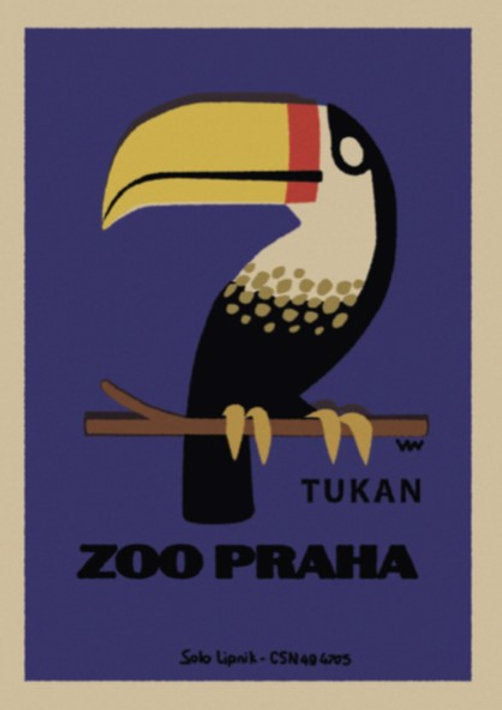 Toucan Framed Matchbox Label Print
