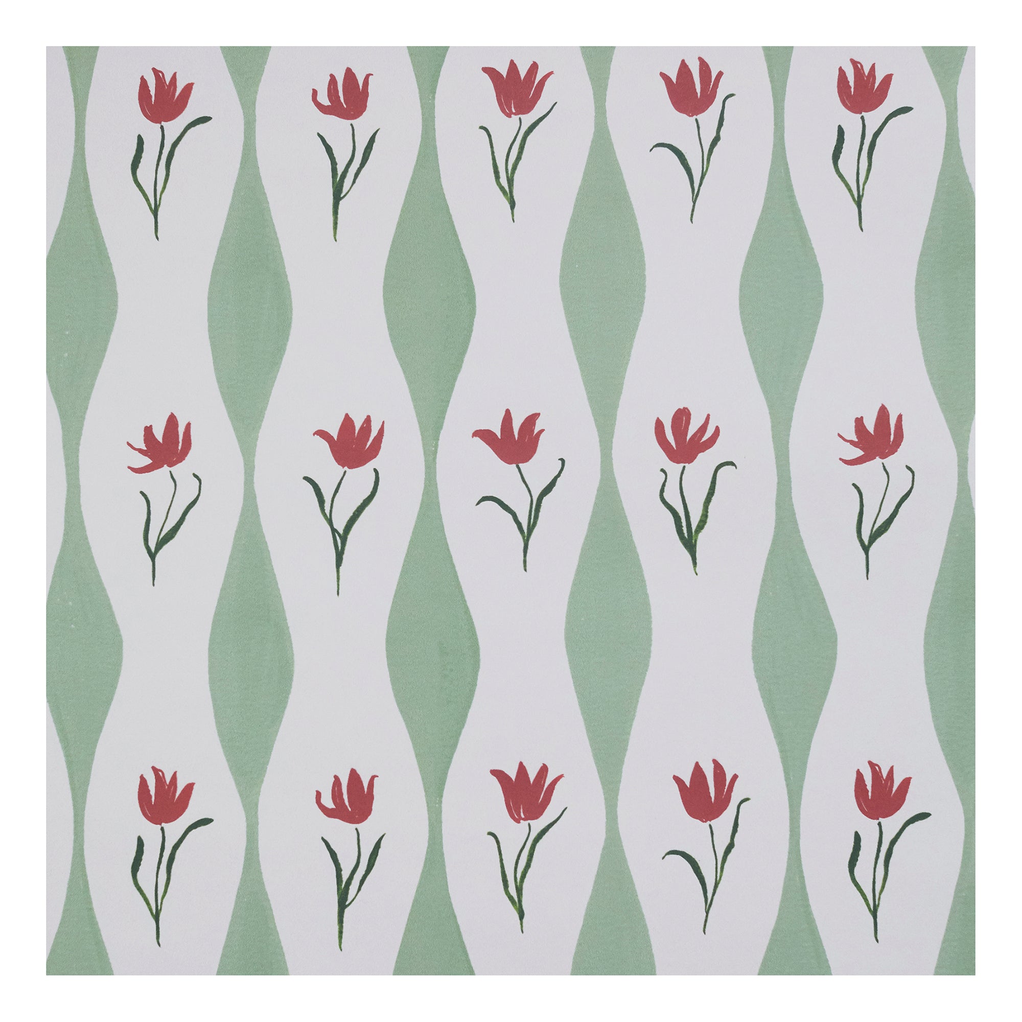 Tulip Wave Linen Fabric | Pistachio