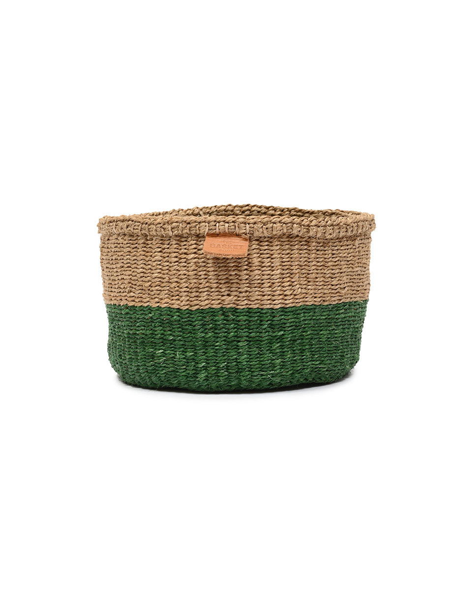 Uma Green & Brown Duo Colour Block Woven Basket
