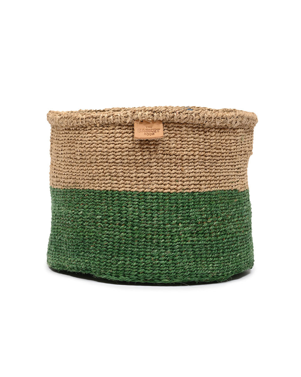 Uma Green & Brown Duo Colour Block Woven Basket