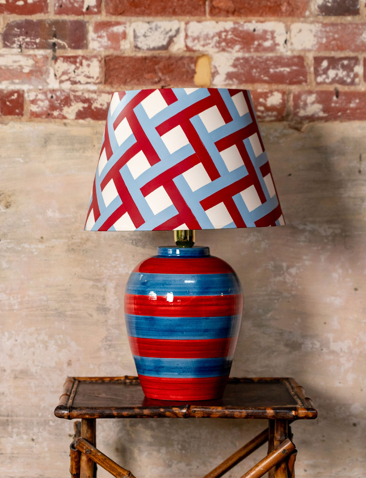 Red & Blue Stripe Lamp