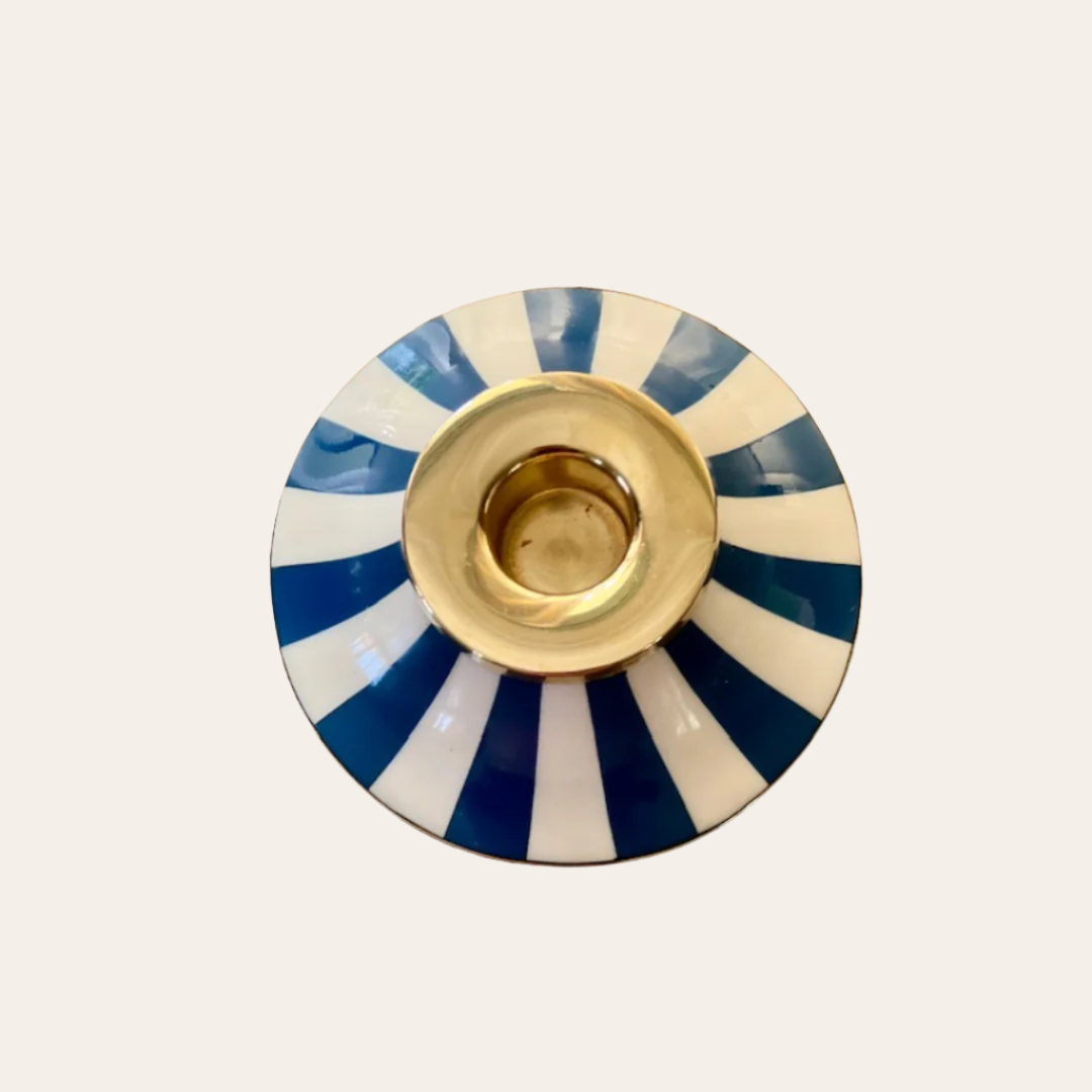 Circus Candleholder | Navy Blue | Striped