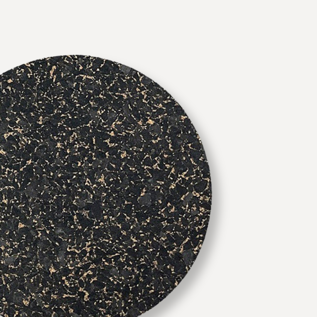 Charcoal Speckled Round Cork Coasters | Set of 4