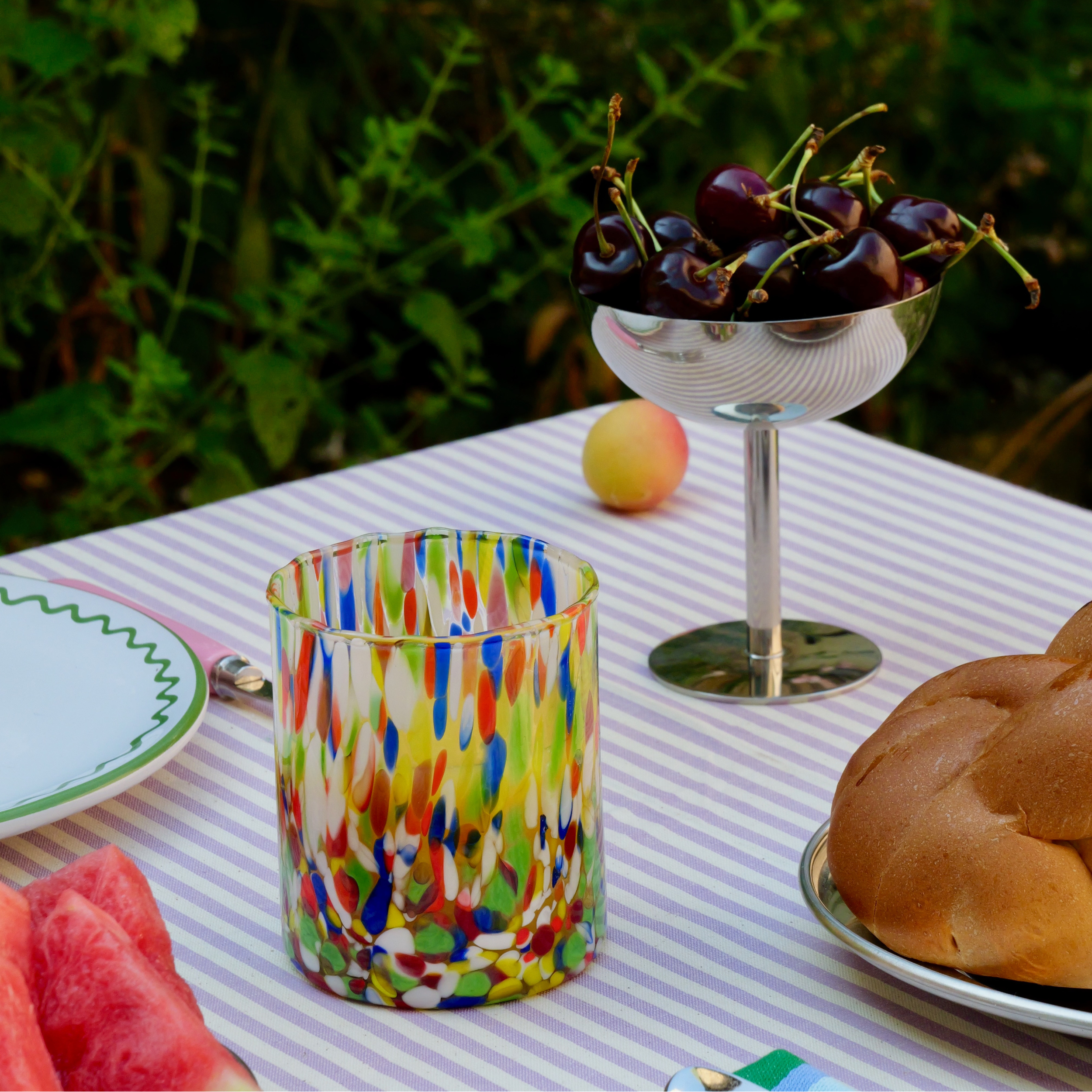 Multicolour Handblown Murano Glass Tumbler
