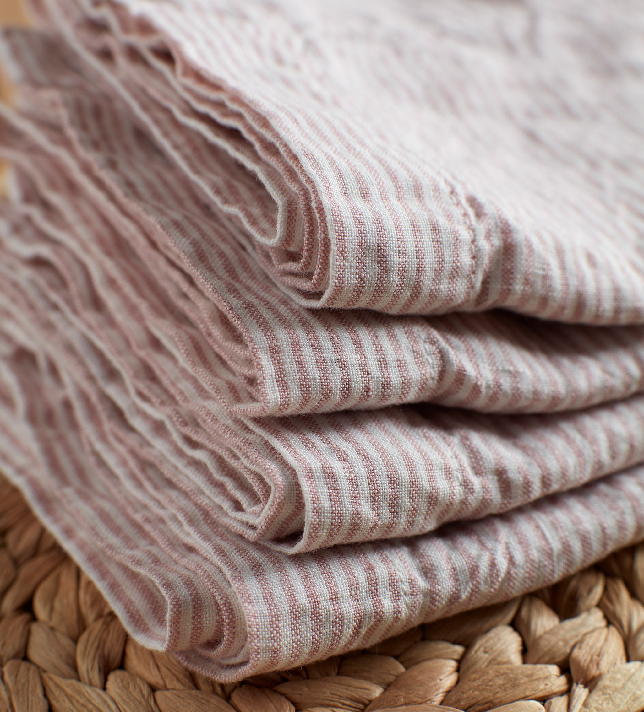 Vintage Rose Sid Stripe 100% Linen Napkins - Set of 4