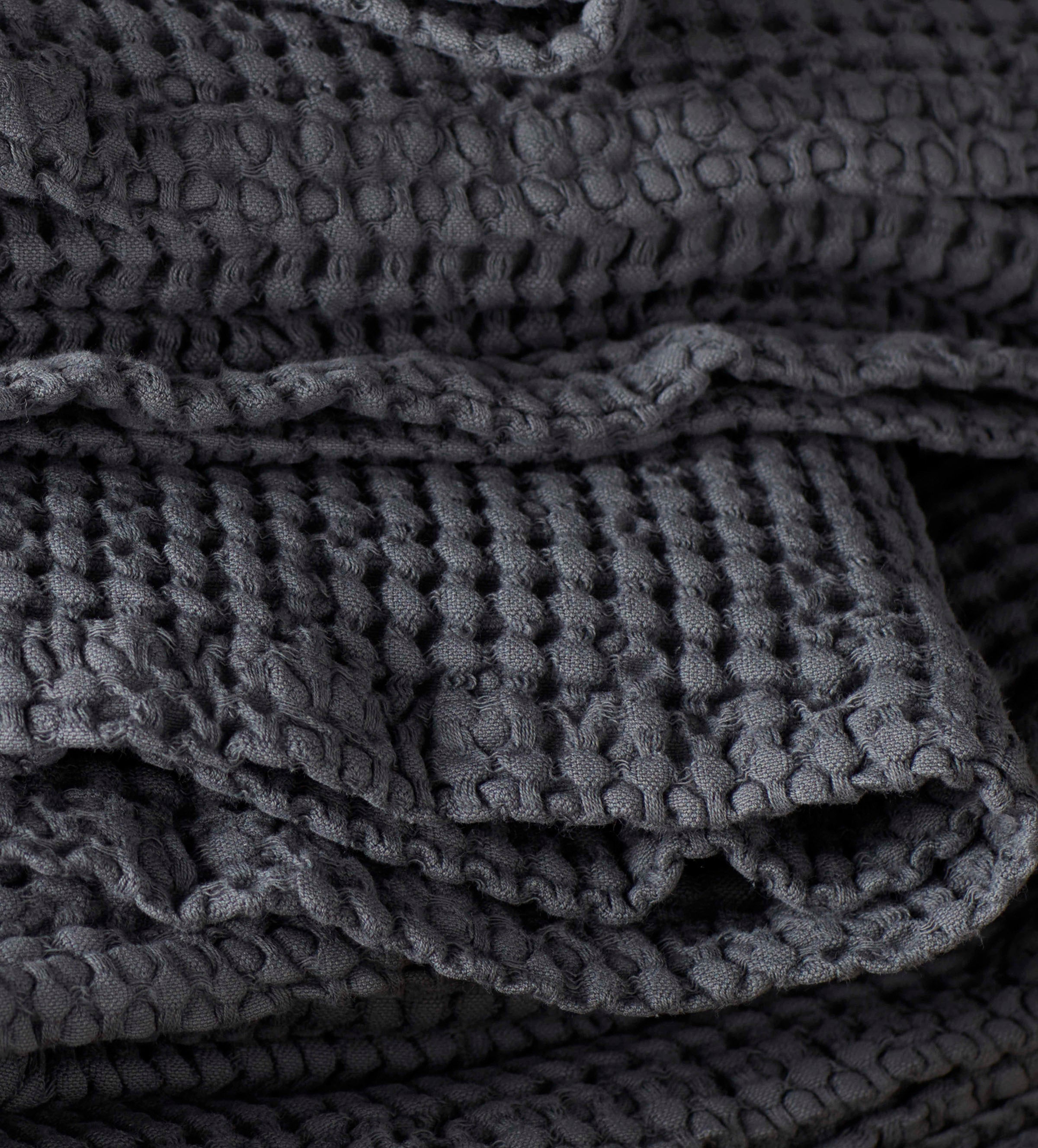 100% Cotton Waffle Towels | Graphite Grey