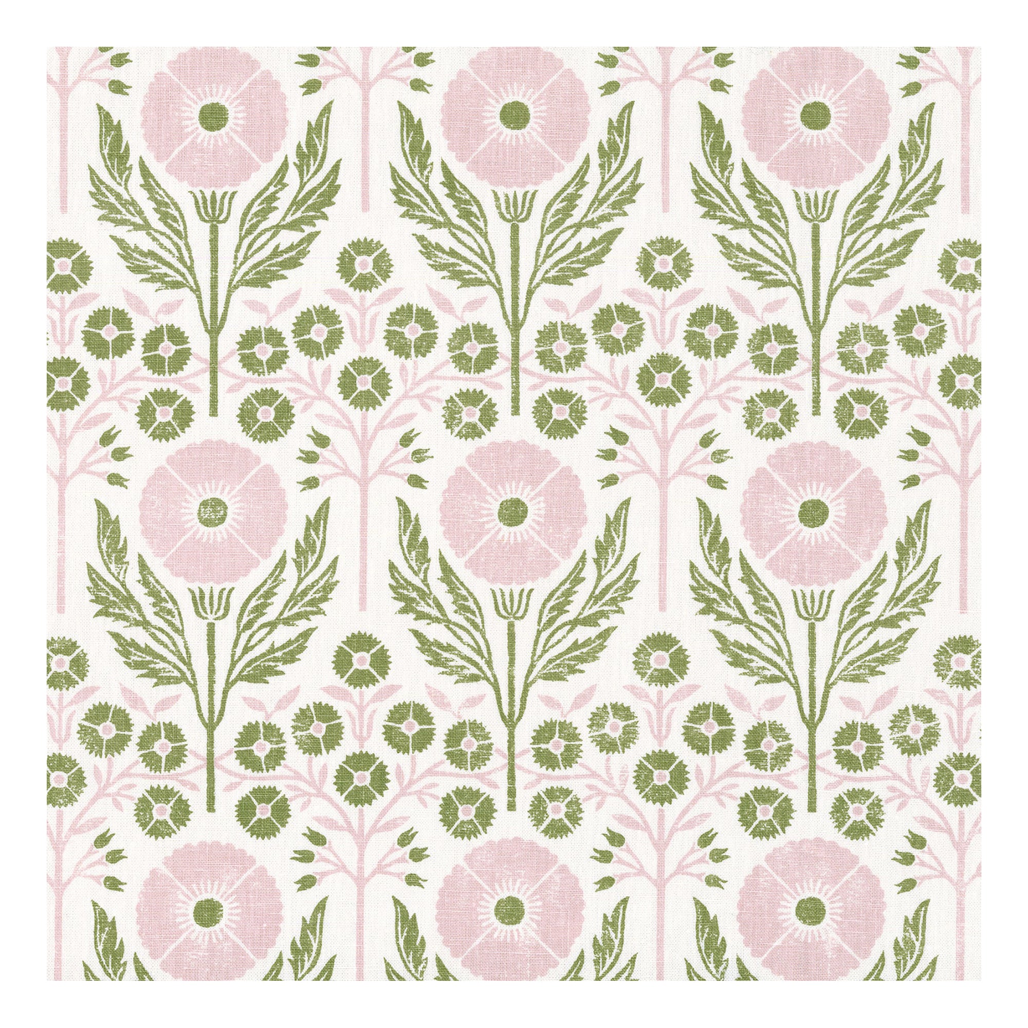 Poppies Linen Fabric - Fresca