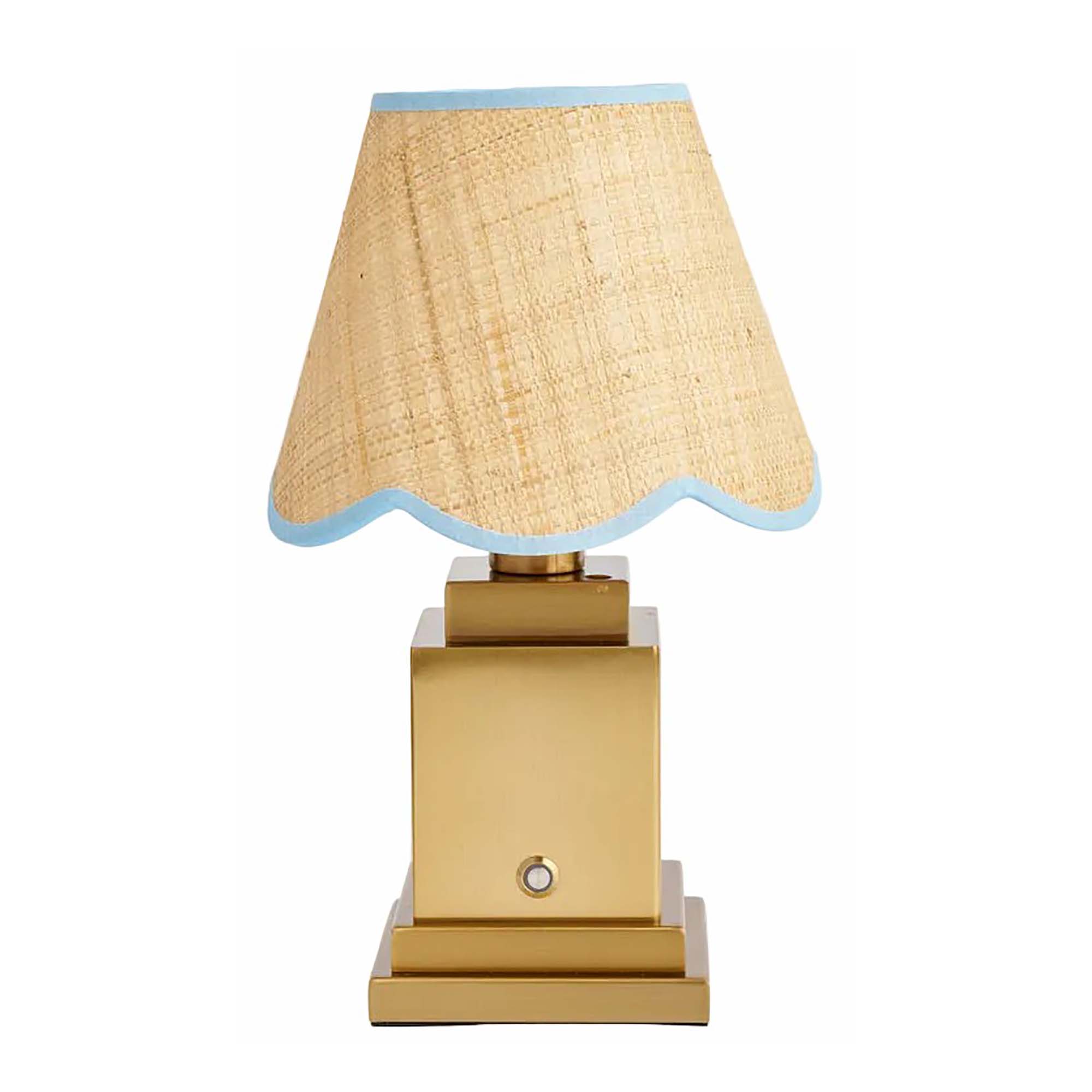 Stephanie Table Lamp with Blue Raffia Lampshade