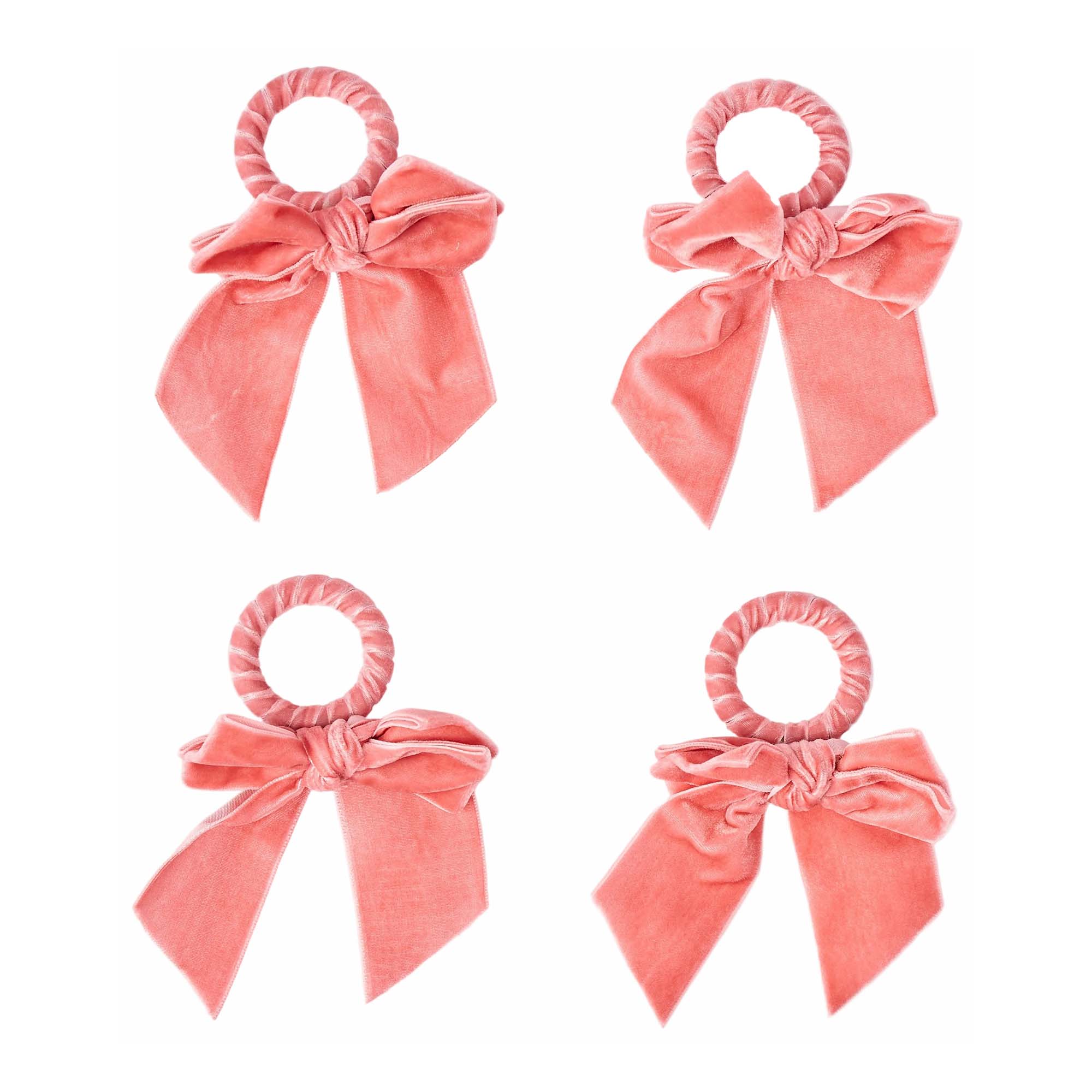 Pink Velvet Napkin Bow (Set of 4)