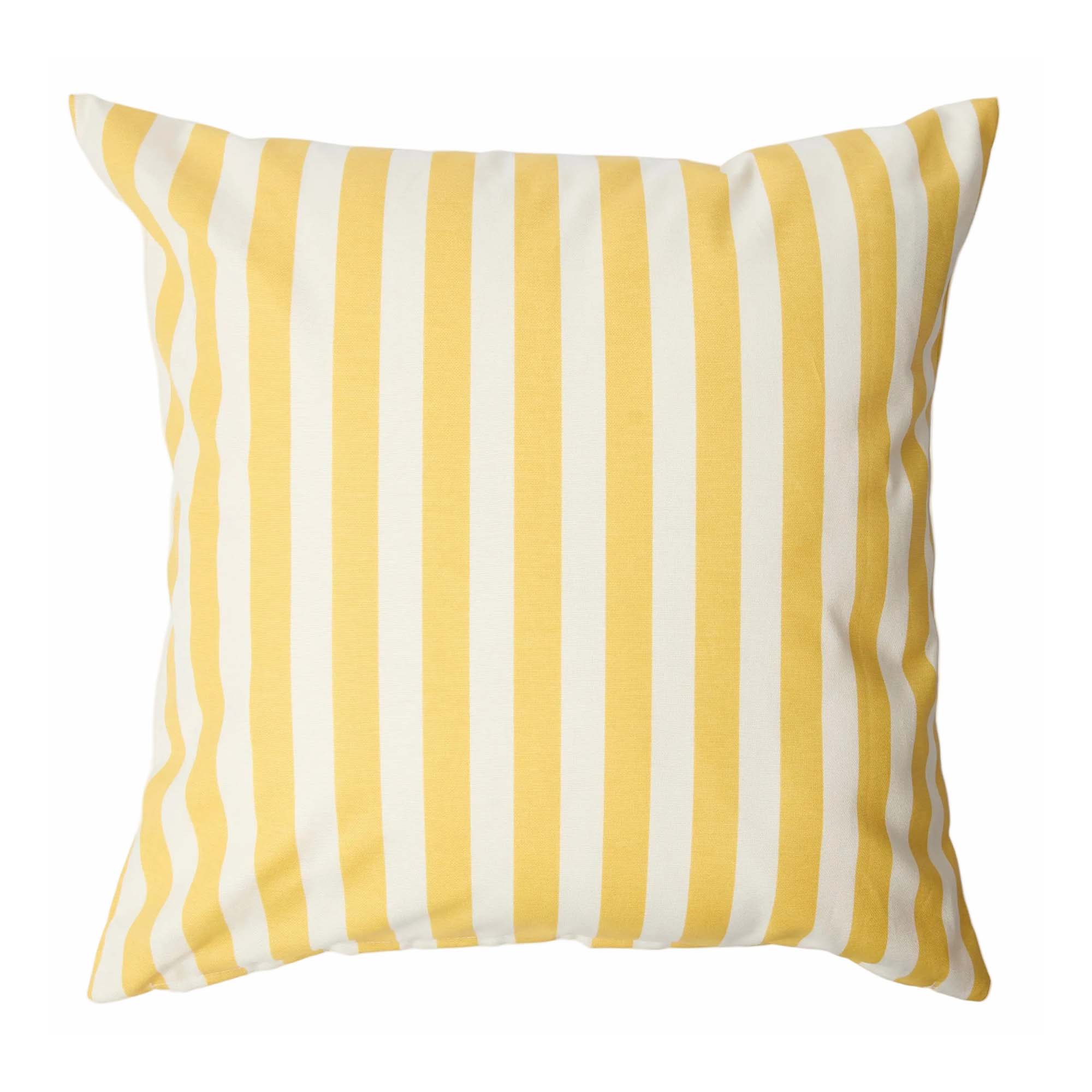 Yellow Striped Outdoor Cushion