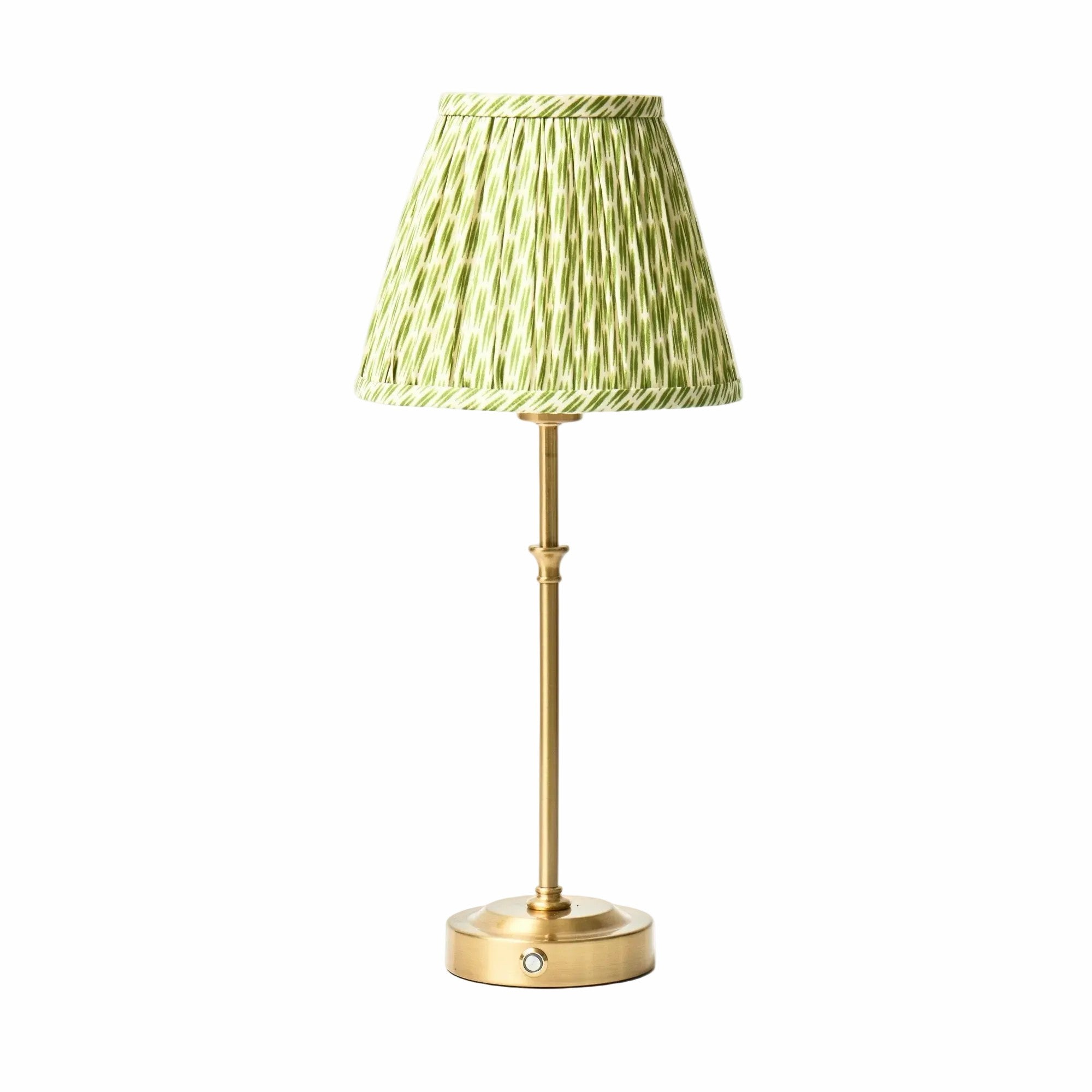 Lyla Rechargeable Table Lamp with Green Patola Lampshade