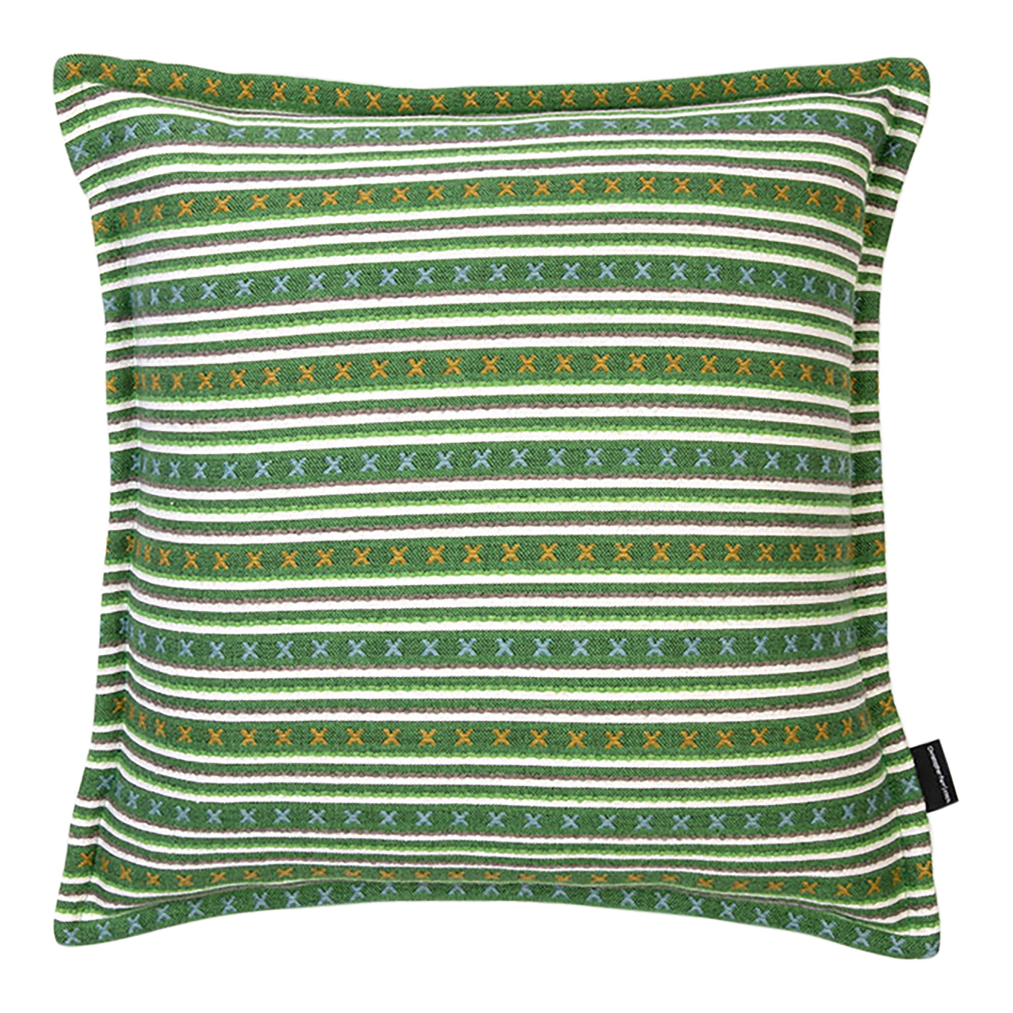 Criss Cross Green Cushion