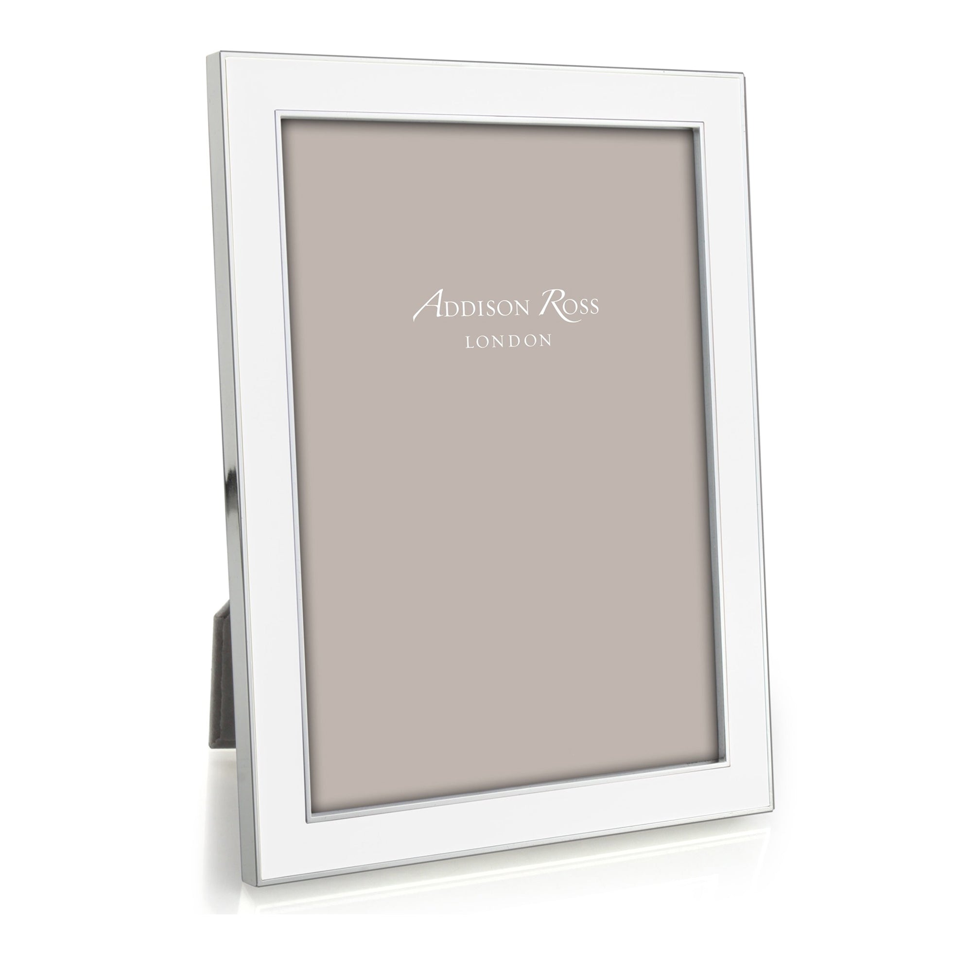 White Enamel & Silver Frame