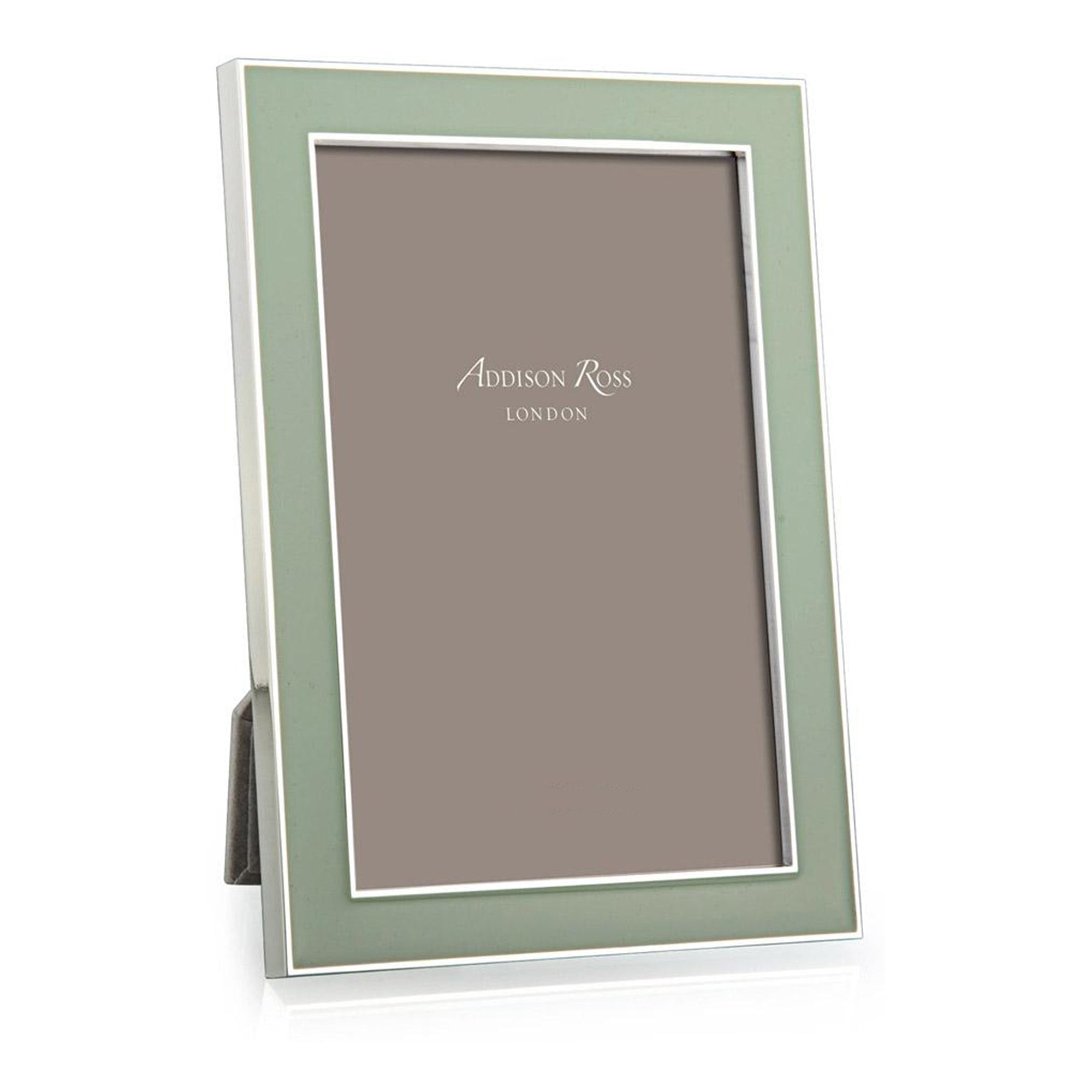 Pale Sage Green Enamel & Silver Frame