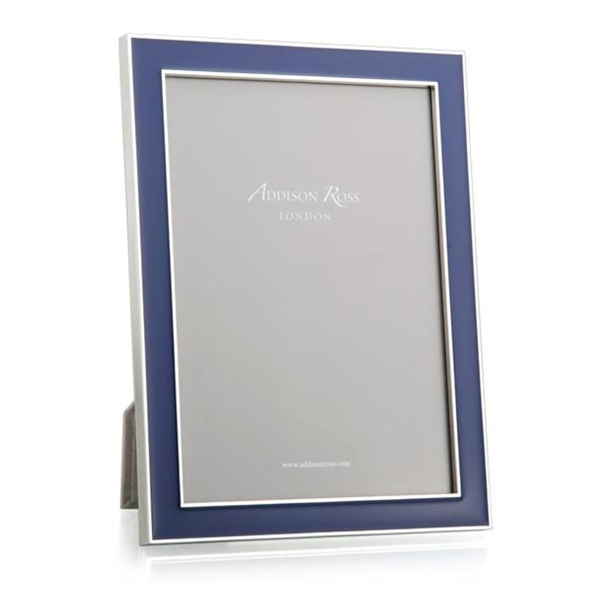 Navy Blue Enamel & Silver Frame
