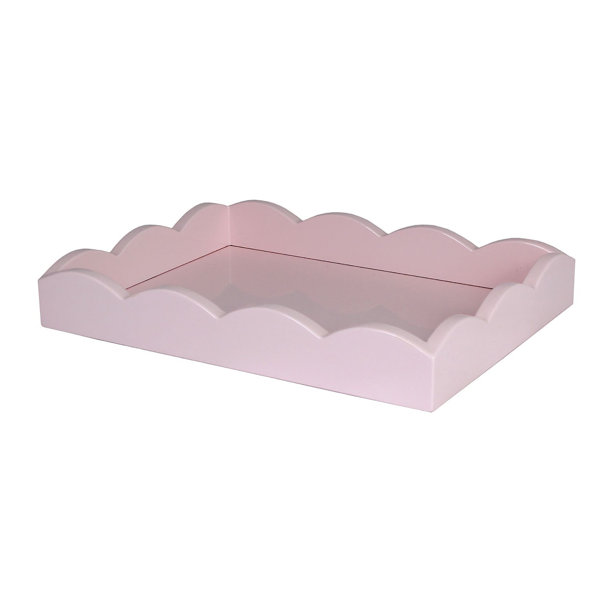 Small Rectangular Scalloped Tray | Pale Pink