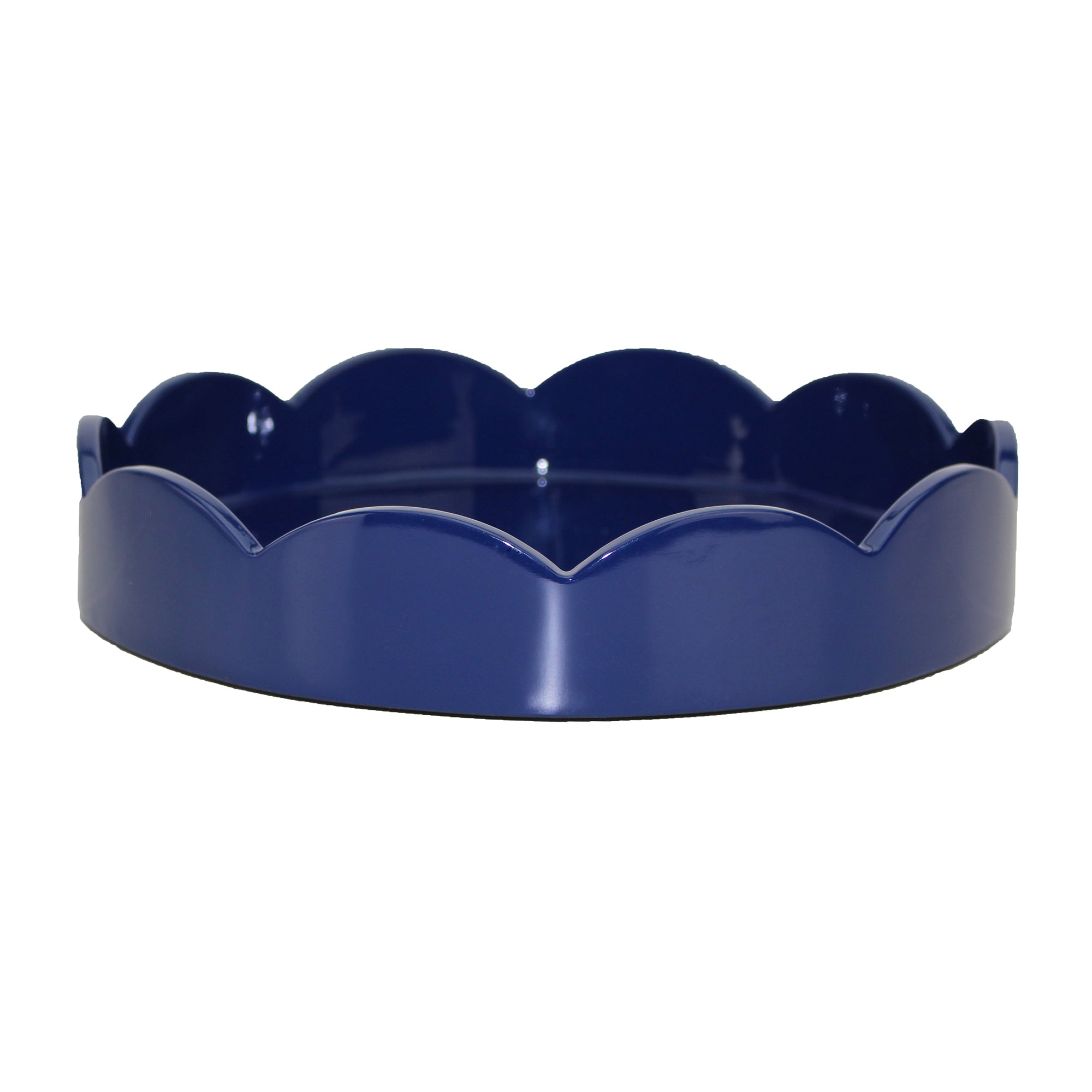 Small Round Scallop Tray | Navy Blue