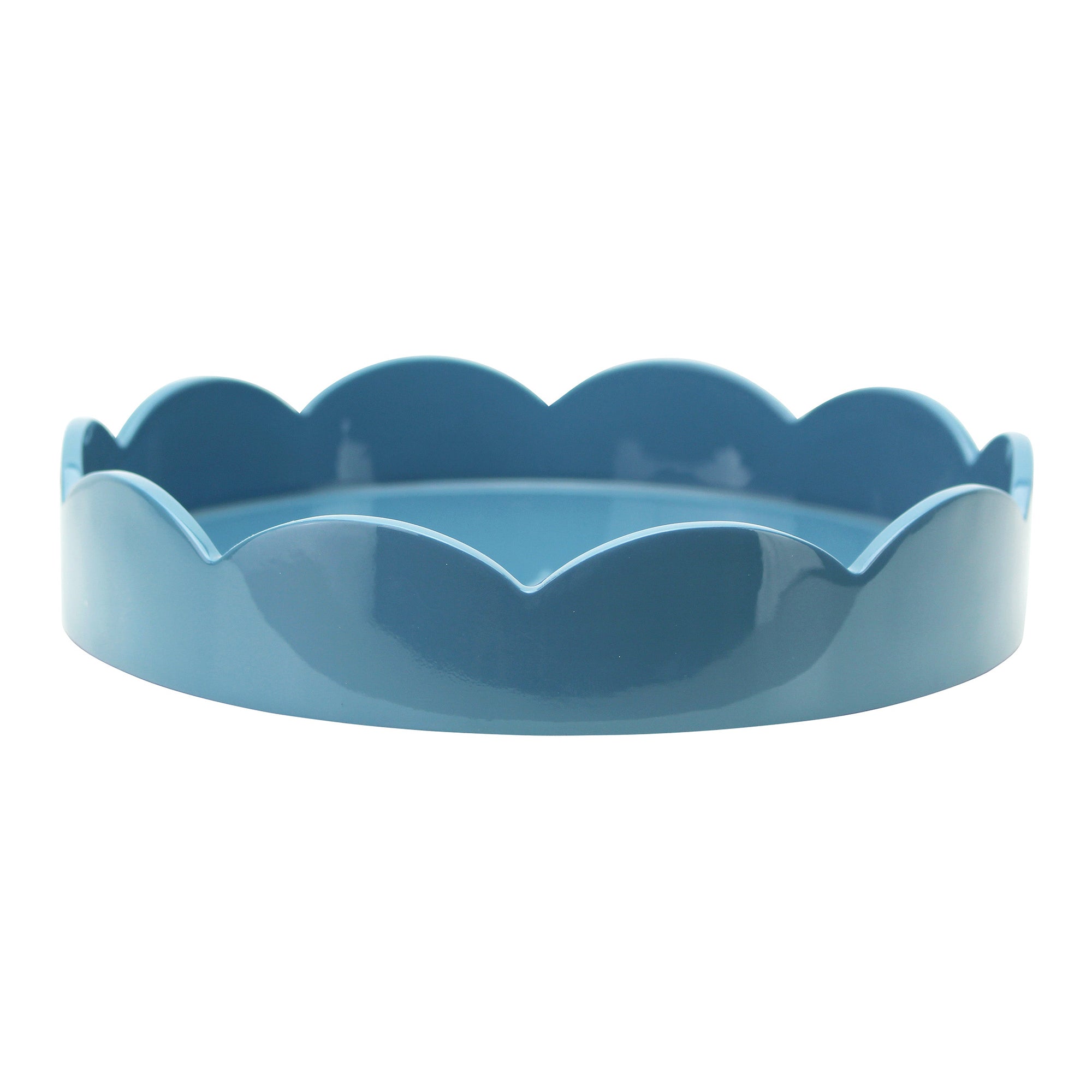 Small Round Scallop Tray | Chambray