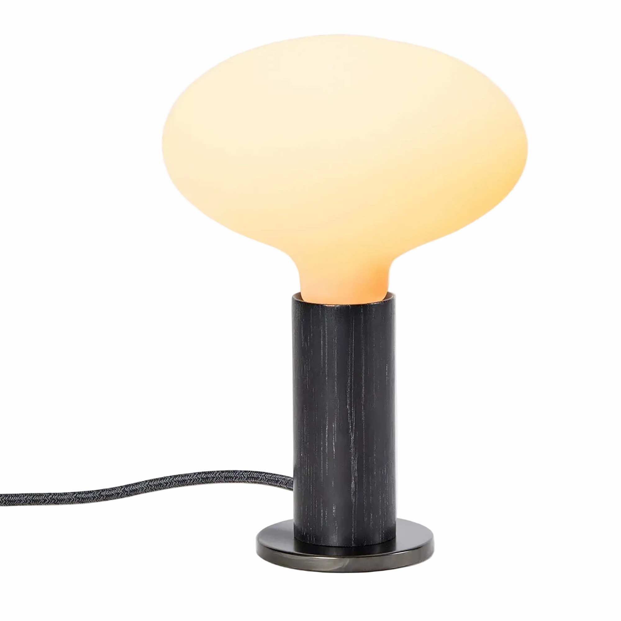 Knuckle Table Lamp in Blackened Oak + Oval Dim-to-Warm