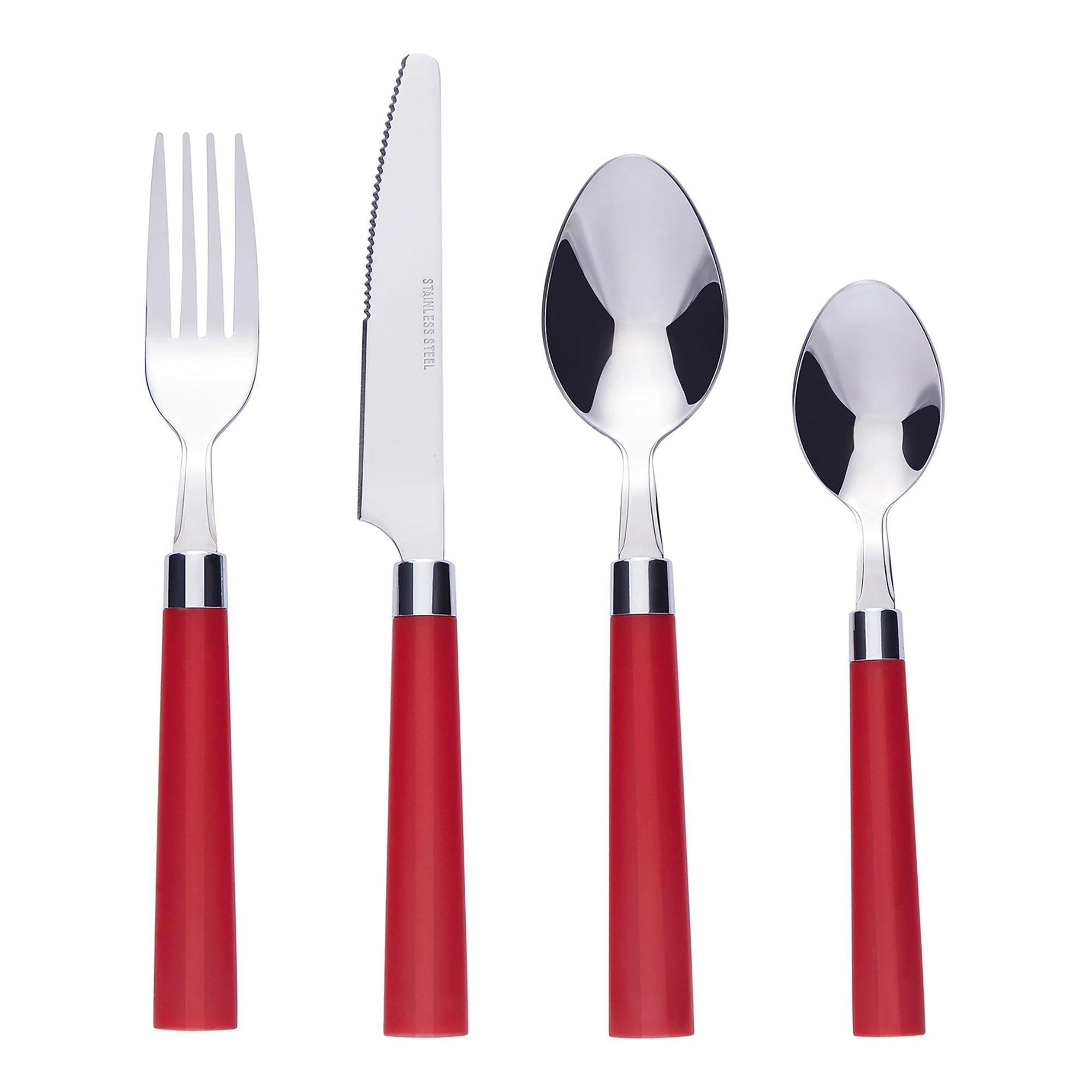 Bon Florentine 16-Piece Stainless Steel Cutlery Set - Red