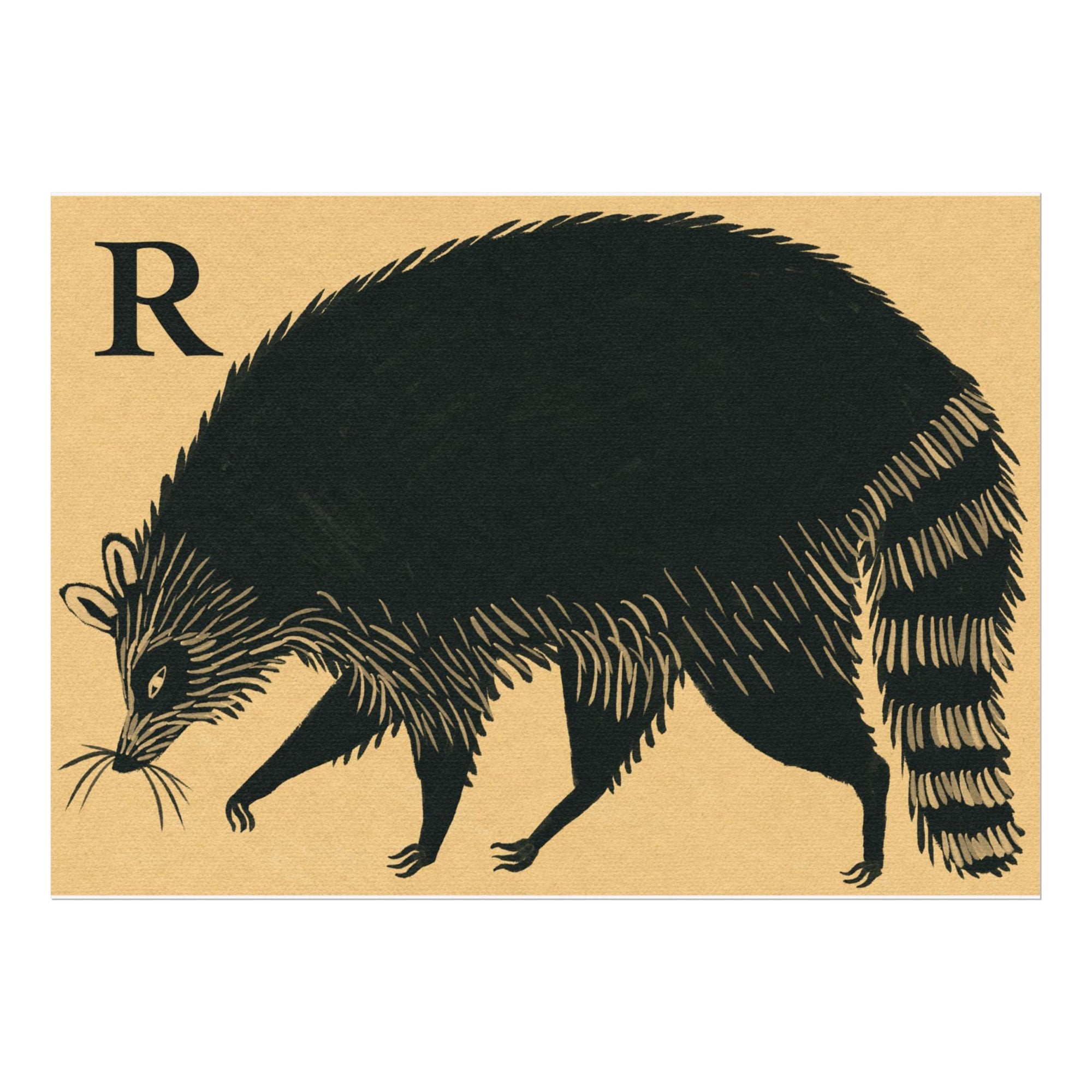 R for Racoon Print