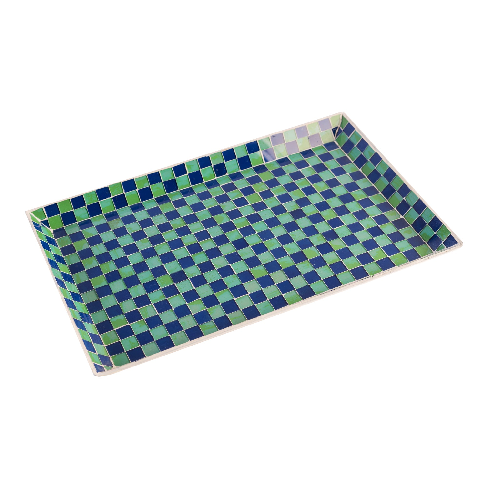 Blue & Green Mosaic Glass Tray