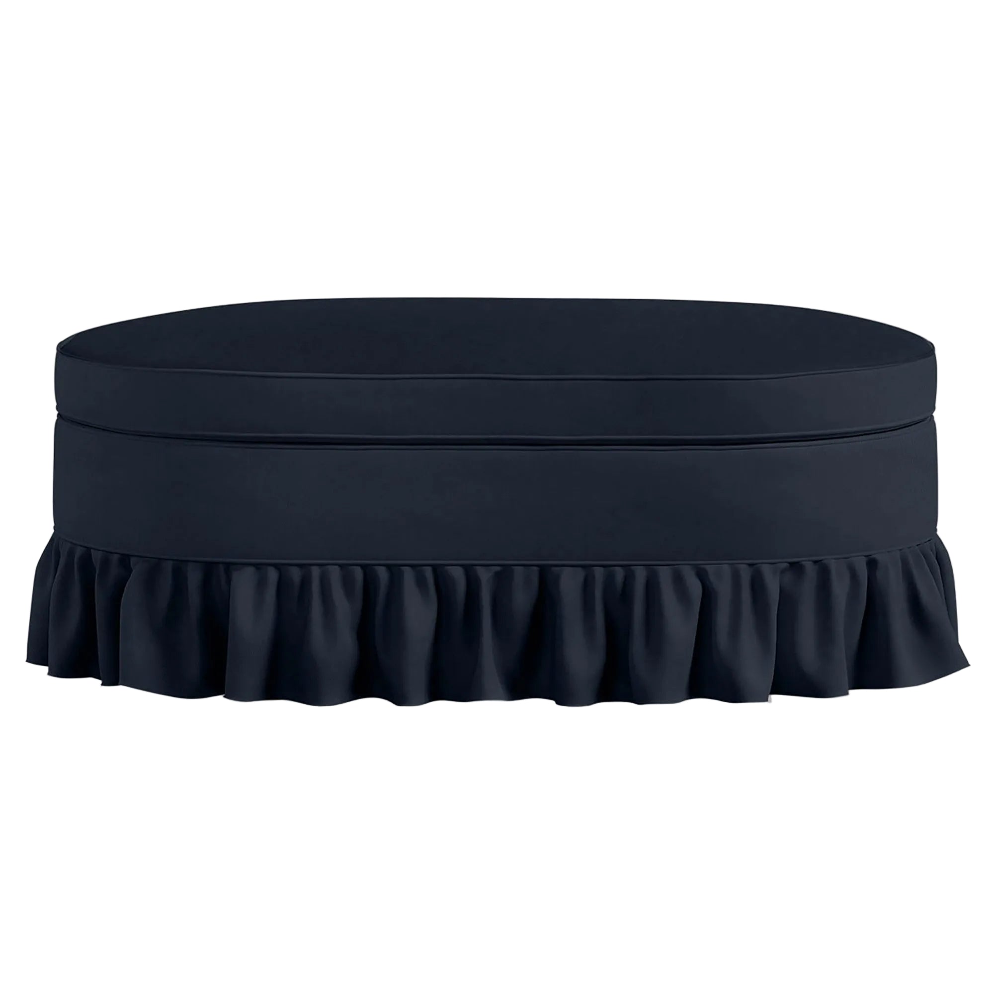 Carlotta Ottoman | Linen Prussian