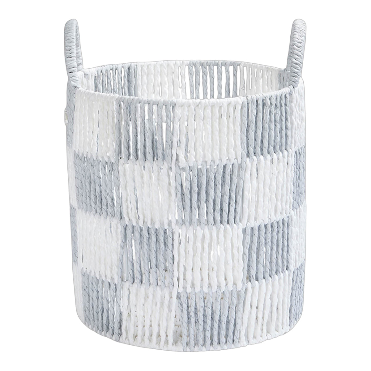 Checkerboard Storage Basket Medium - Powder Blue
