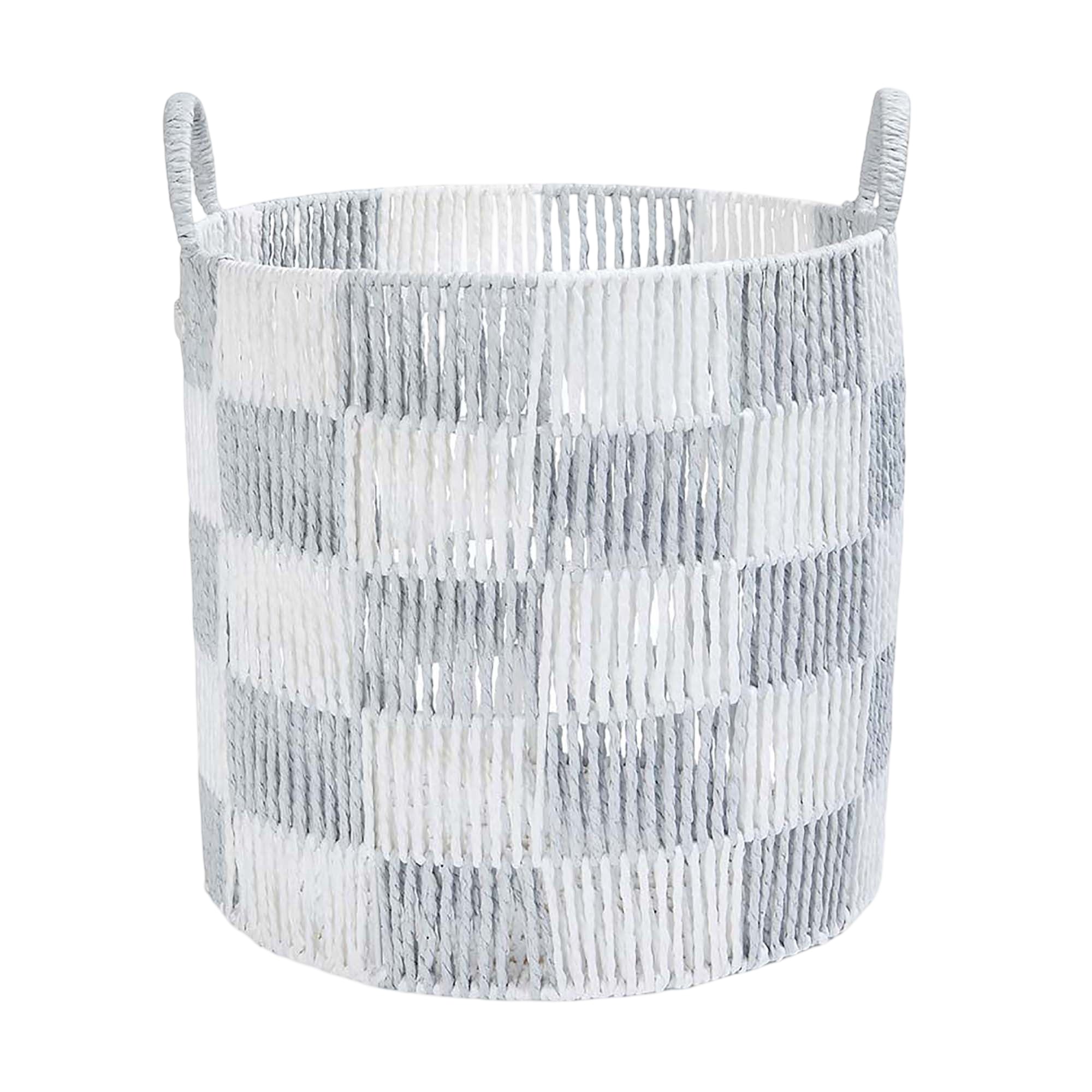 Checkerboard Storage Basket Small - Powder Blue