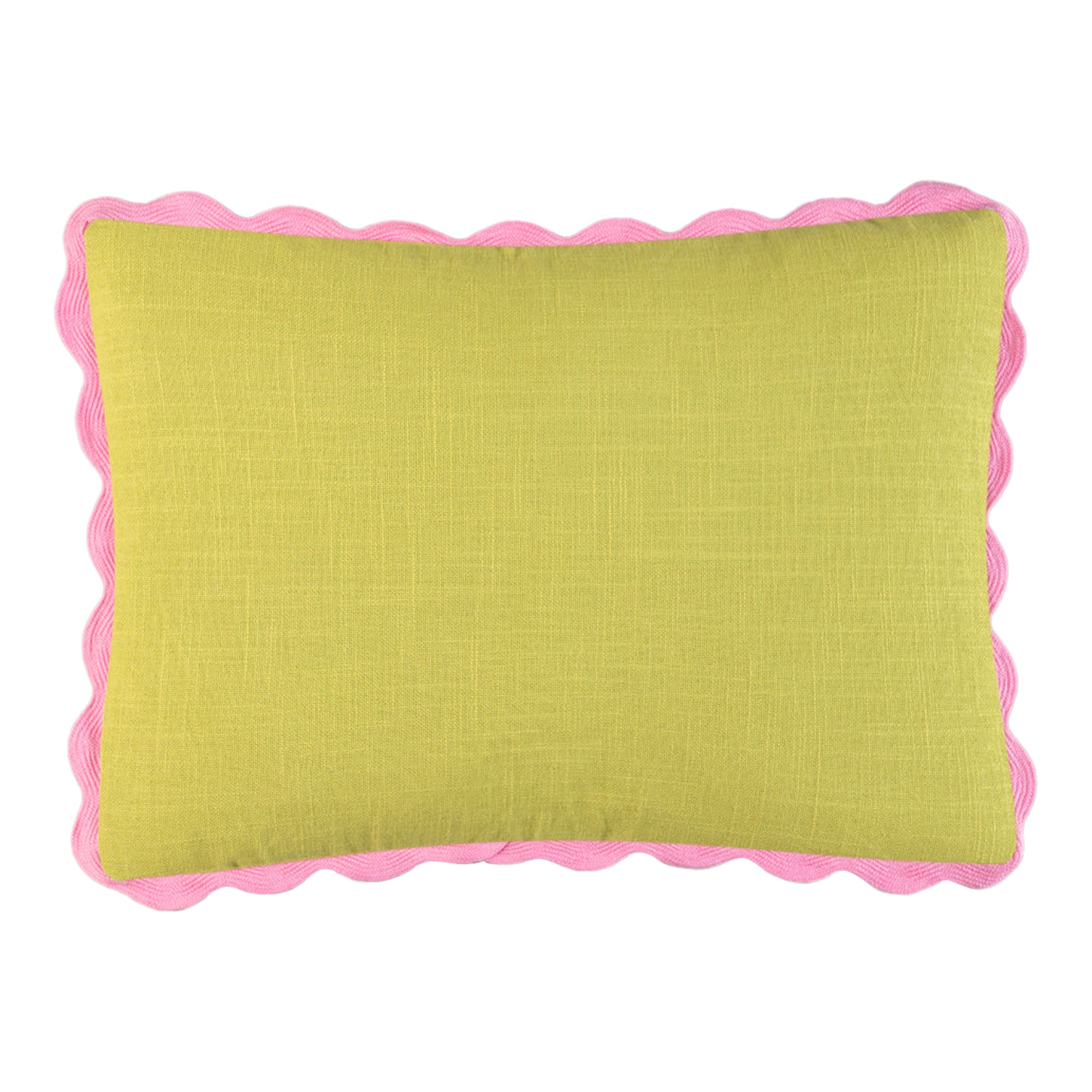 Wild Lime Rectangular Block Colour Cotton Cushion Cover