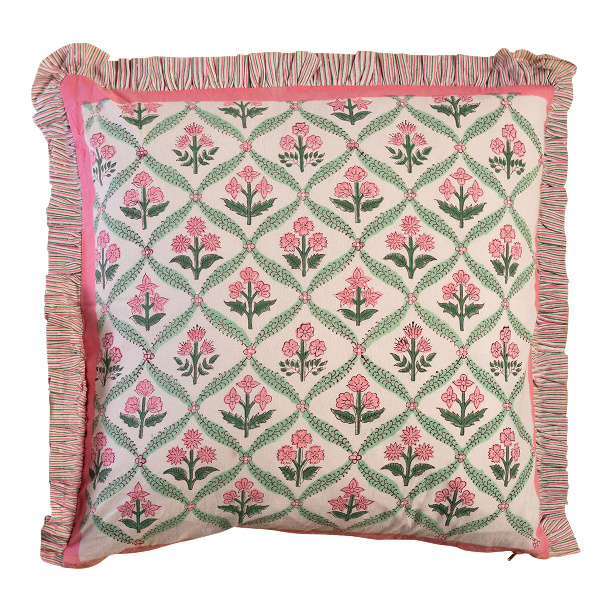 Laurel & Taffy Block Print Cushion Cover