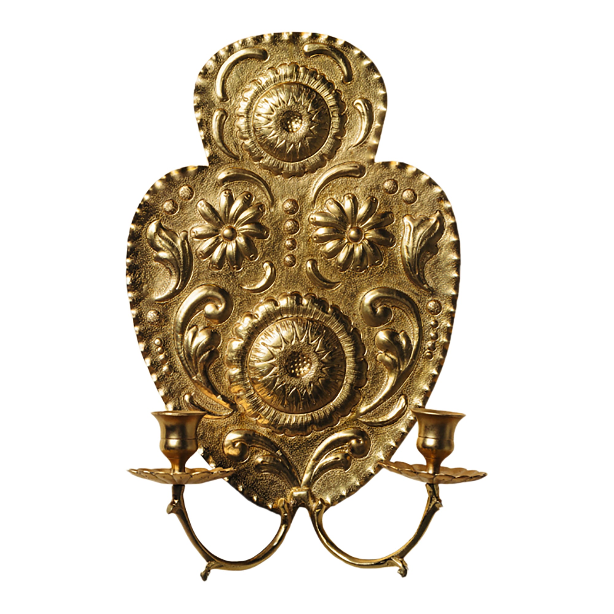 Daisy Brass Wall Sconce (Double)