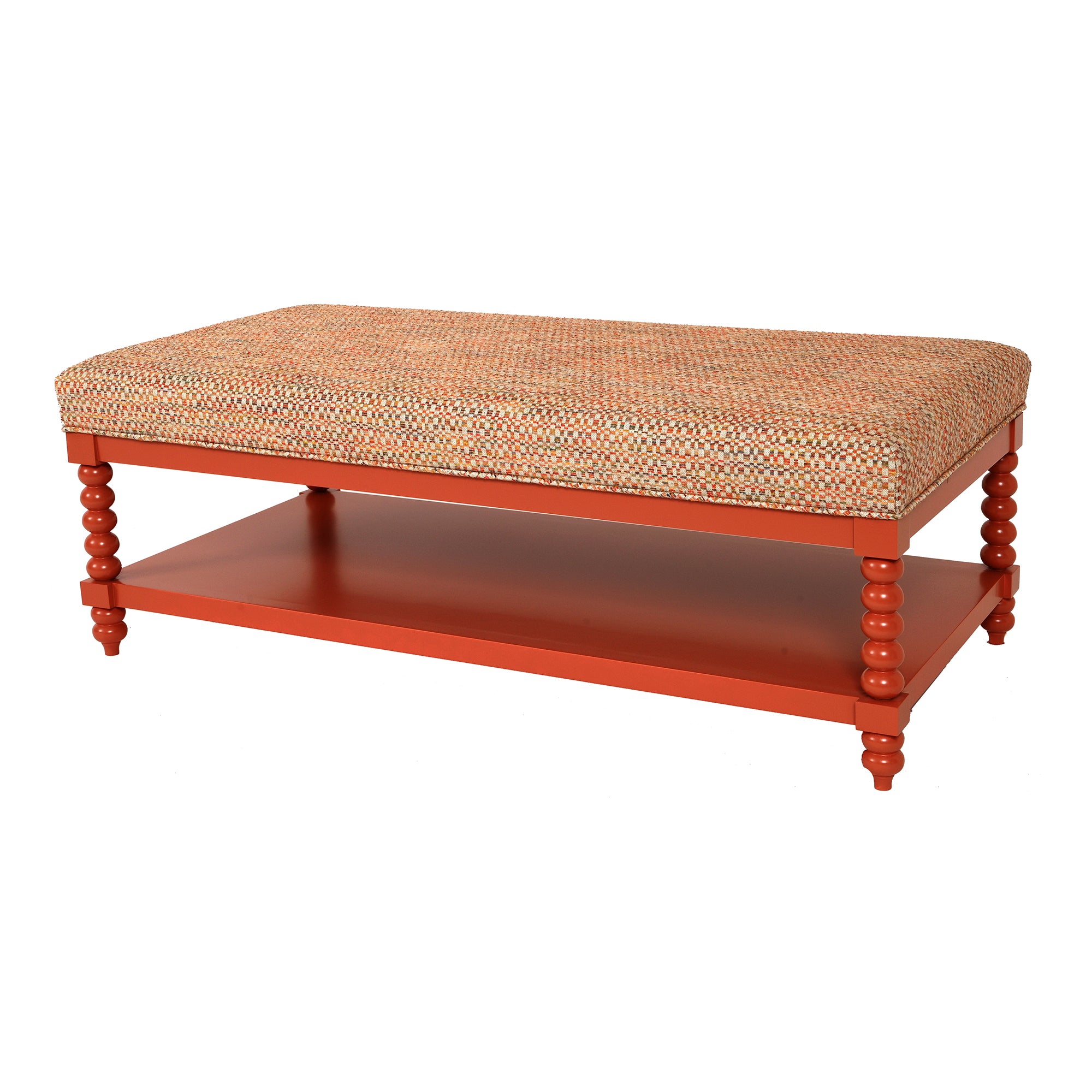 Bobbin stool with shelf