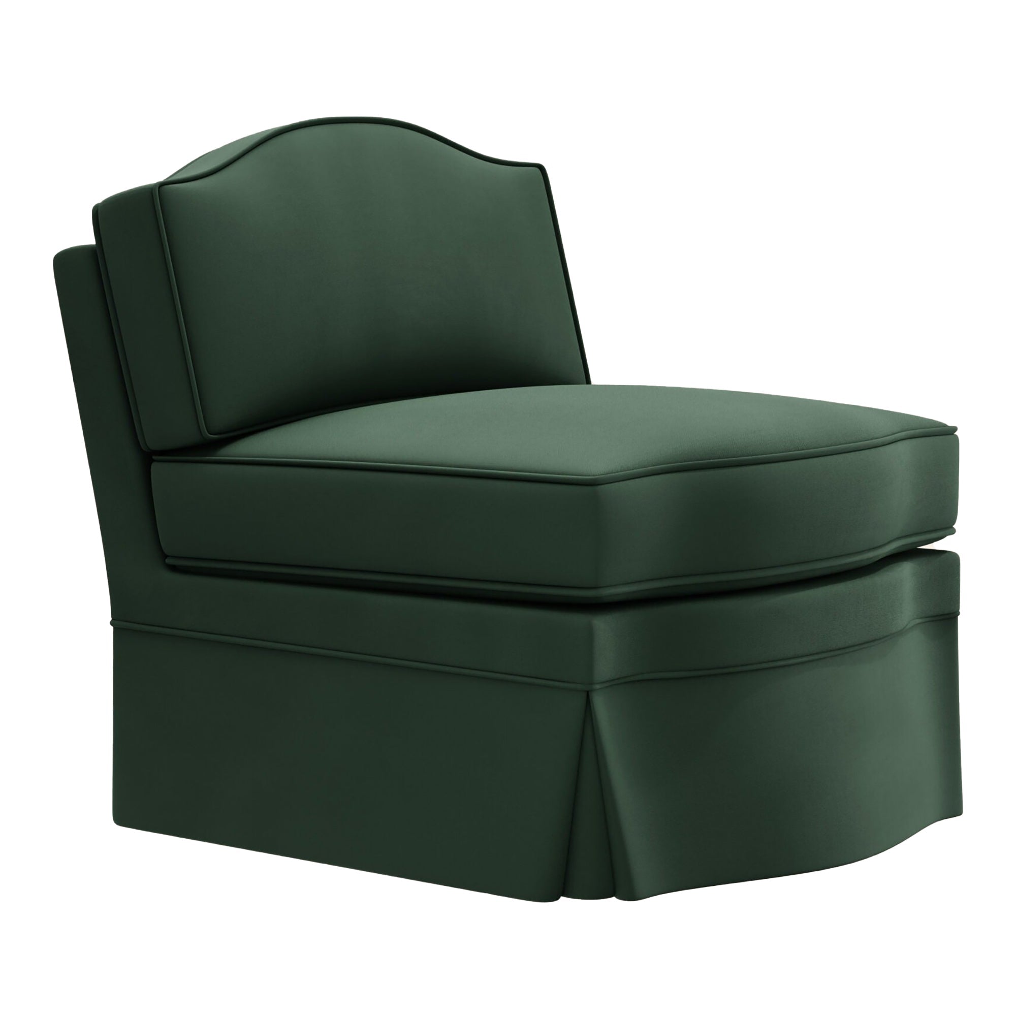 Felix Slipper Chair, Olive Linen